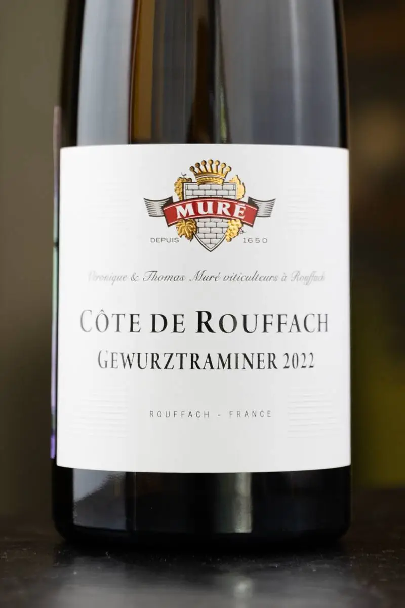 Этикетка Gewurztraminer Cote de Rouffach Mure 2022