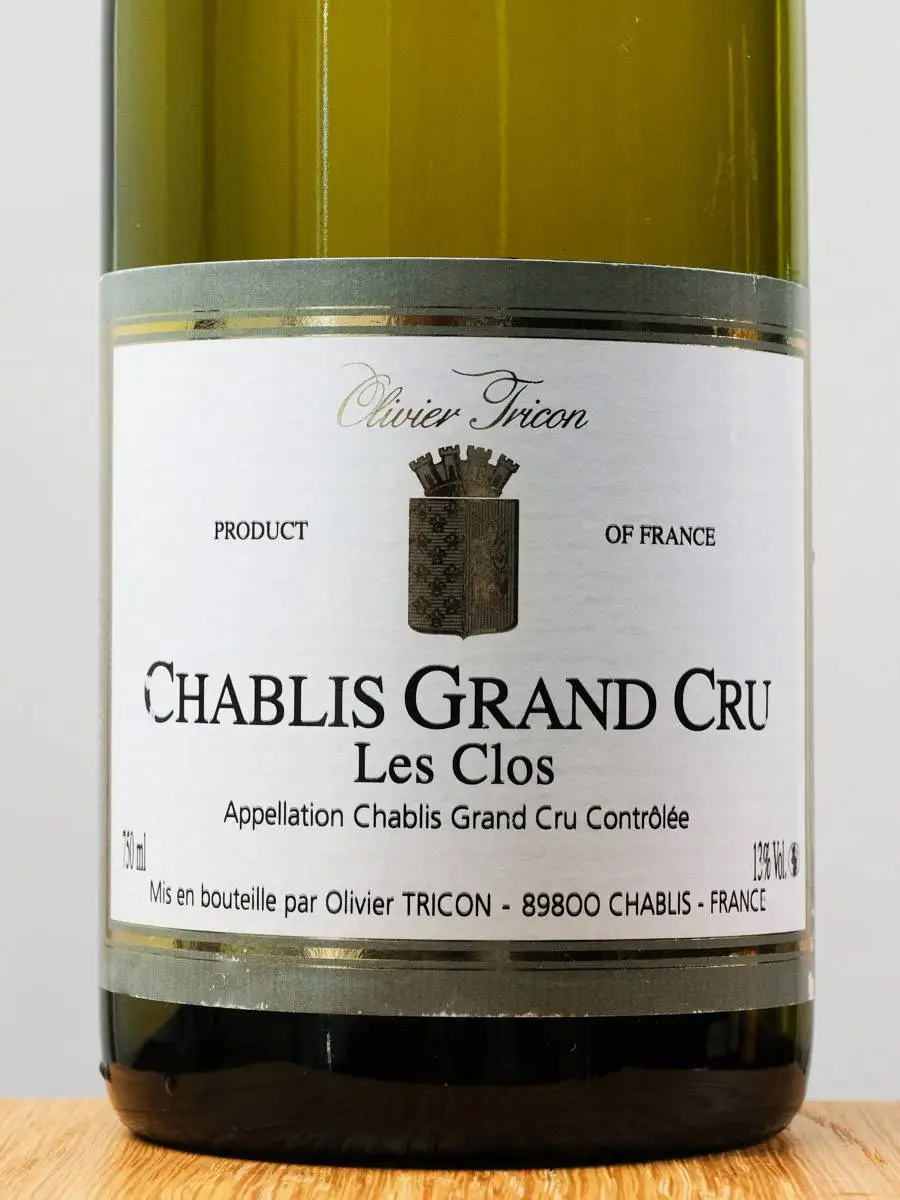 Этикетка Chablis Grand Cru Les Clos Olivier Tricon 2018