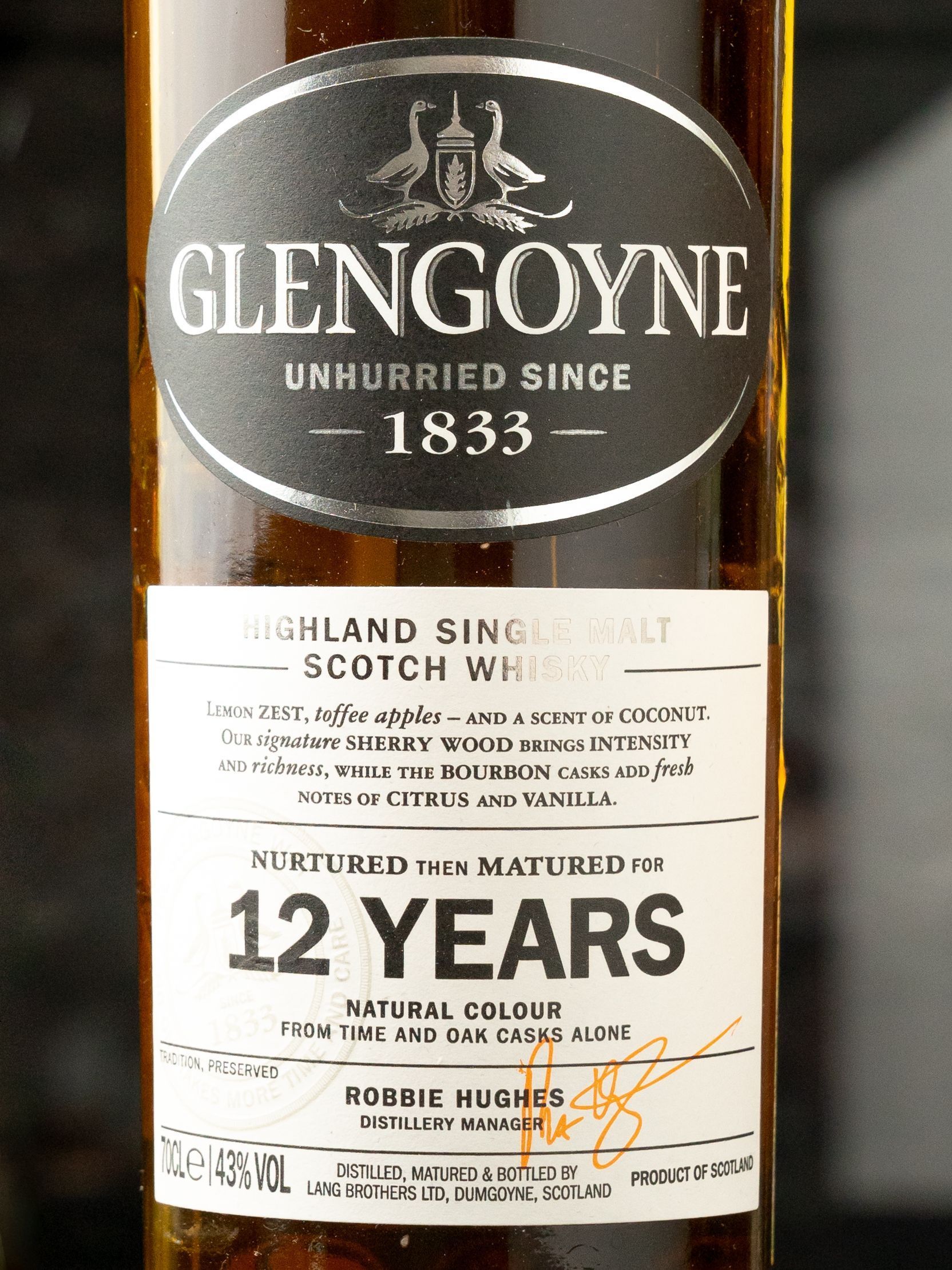 Купить Виски Glengoyne 12 y.o.(Гленгойн 12 лет) - лучшая цена в ресторане Амичи Виски Glengoyne 12 y.o. / Гленгойн 12 лет