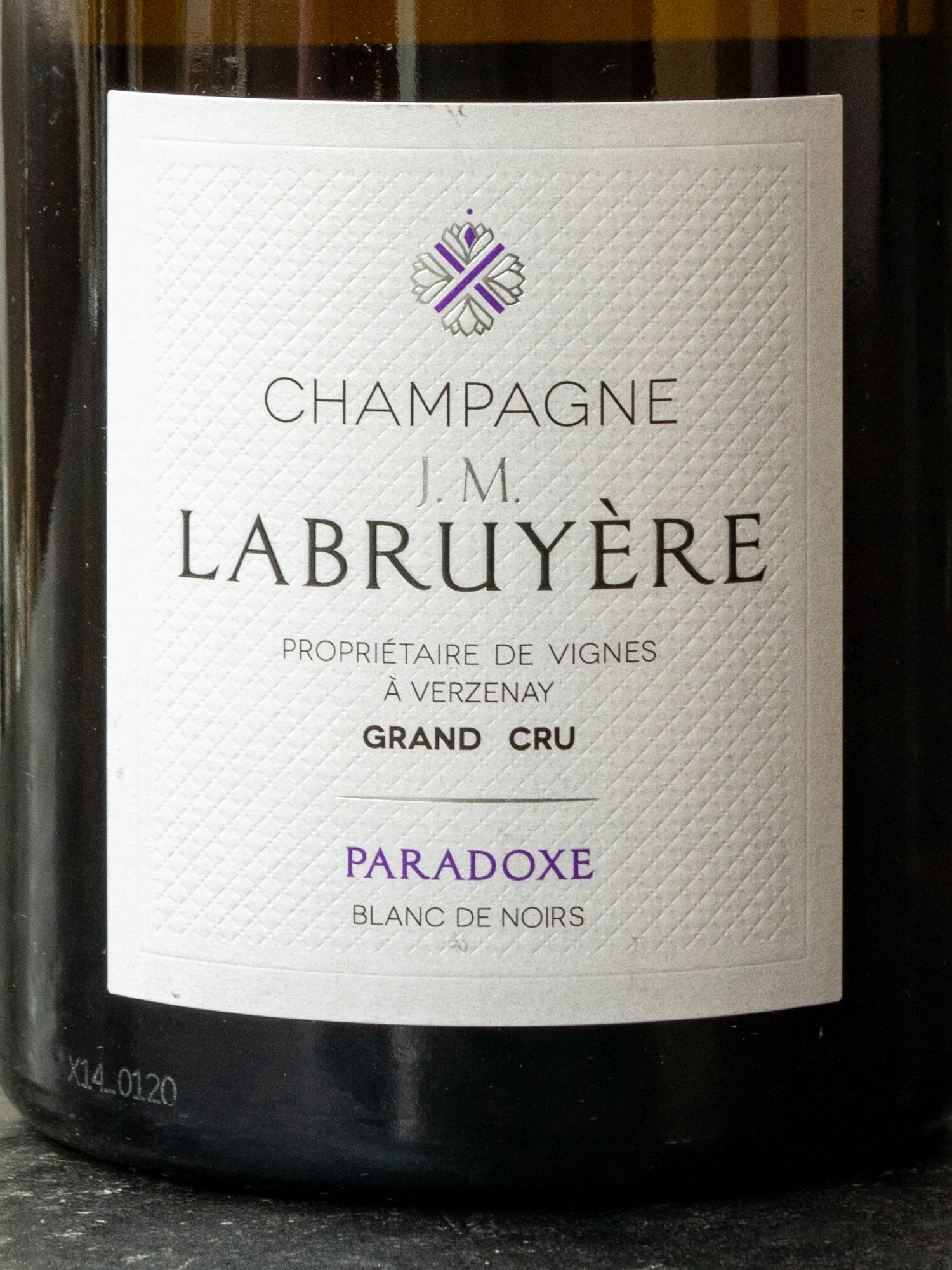 Этикетка J.M. Labruyere Champagne Grand Cru Paradoxe Blanc de Noirs