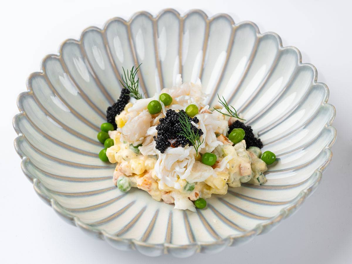 Оливье с крабом