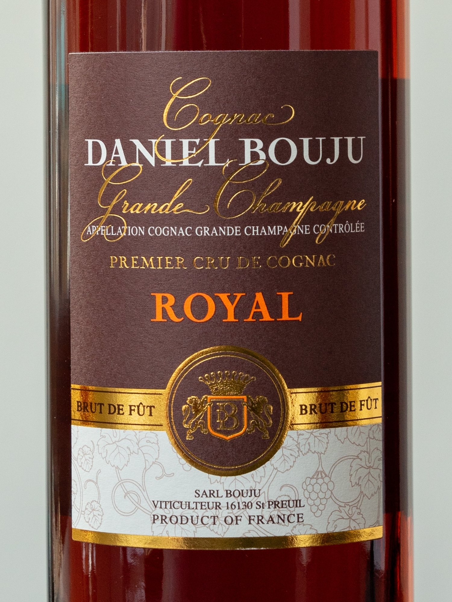 Этикетка  Daniel Bouju Royal 15 years