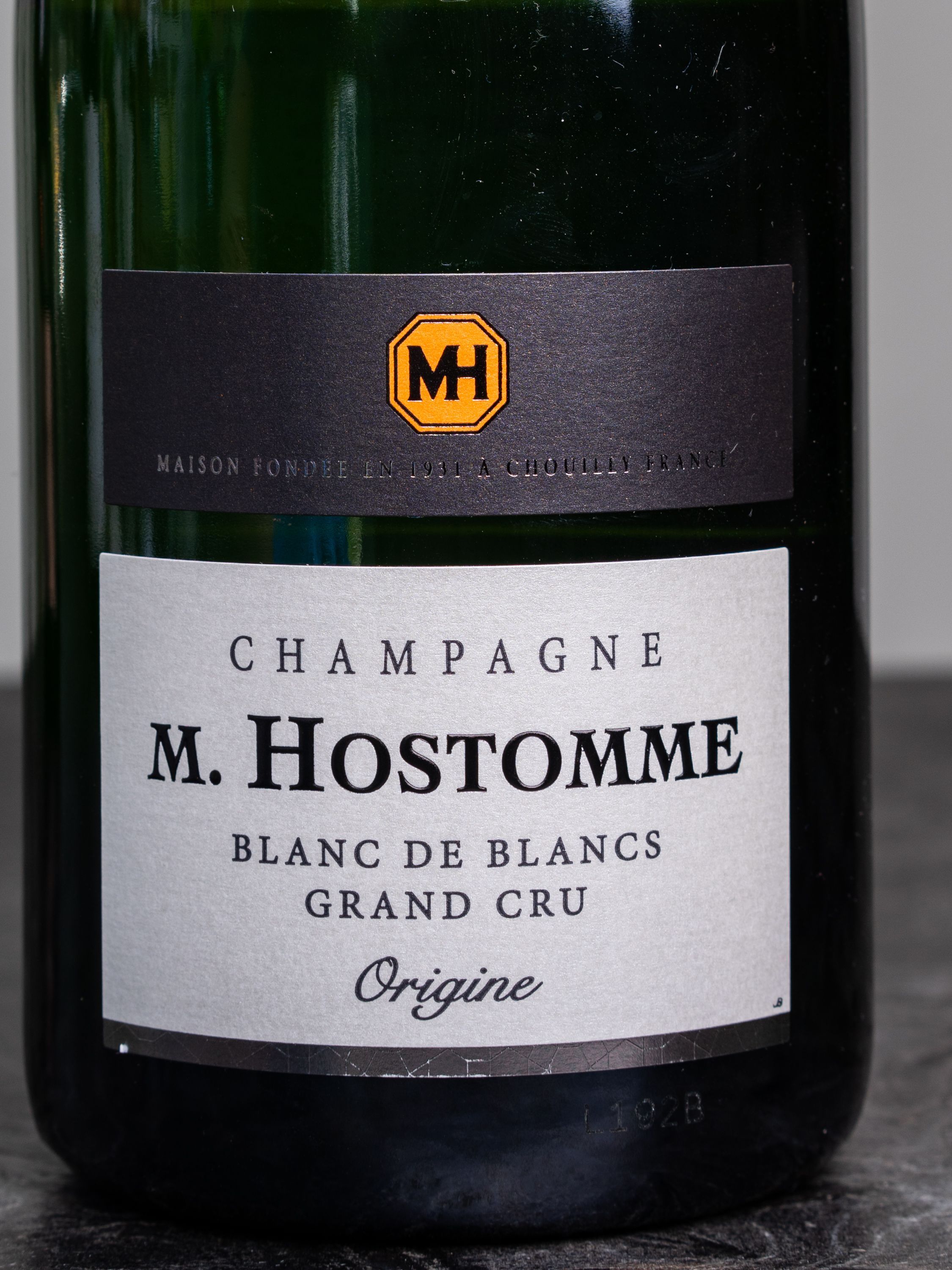 Этикетка M. Hostomme Origine Blanc de Blancs Grand Cru Champagne