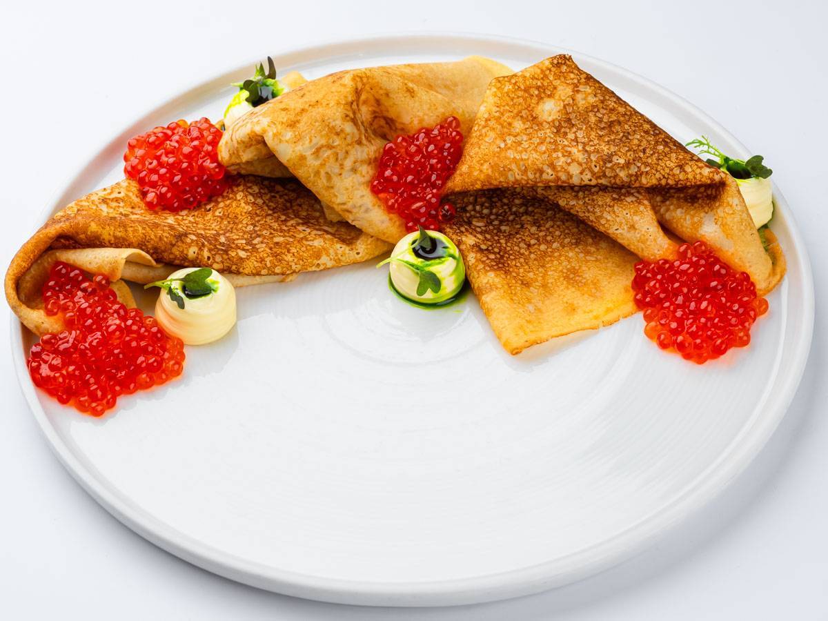 Блины с красной икрой