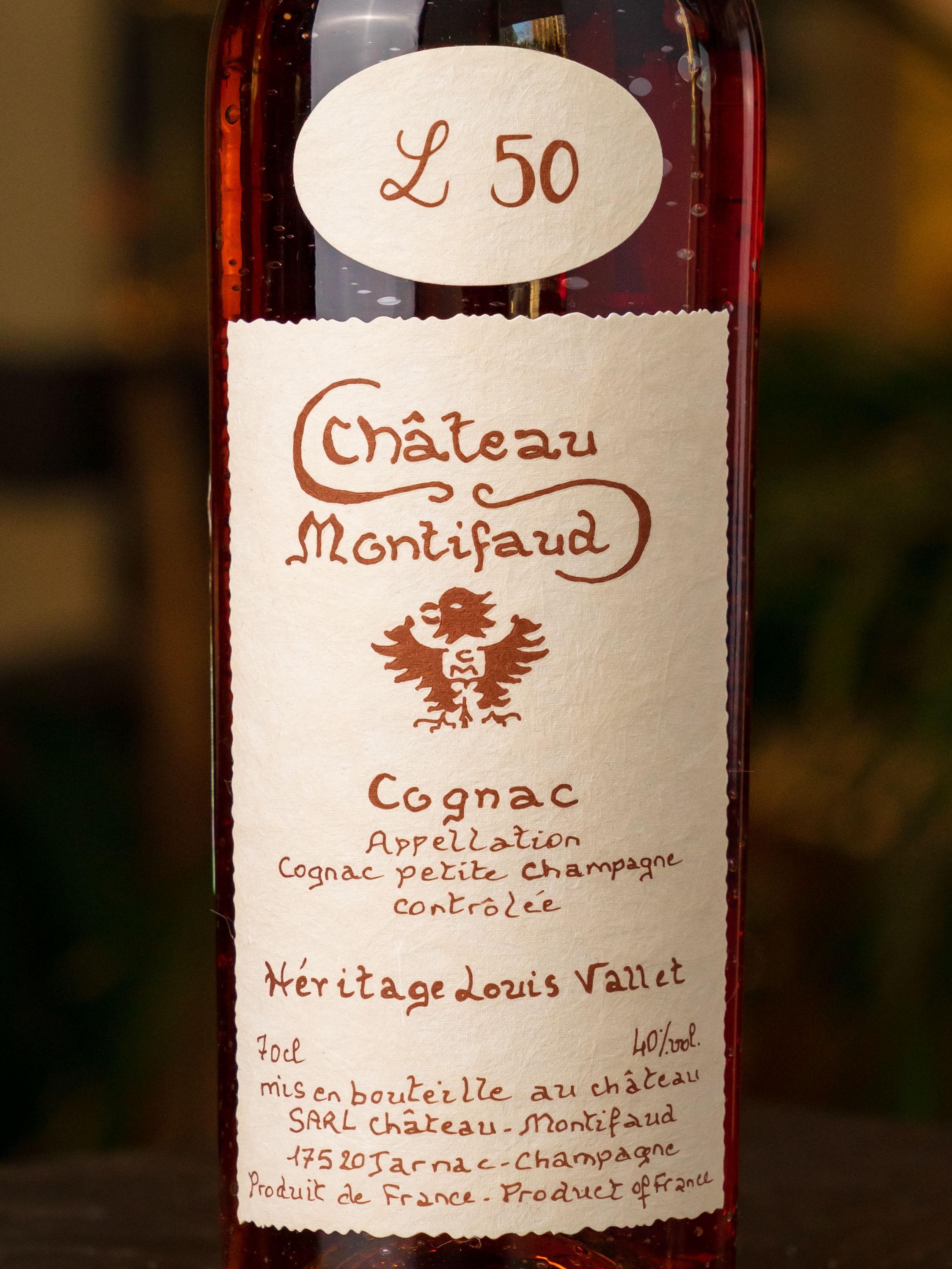 Этикетка Cognac Chateau Montifaud 50 years