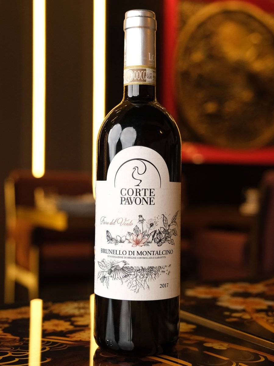 Вино Corte Pavone Brunello di Montalcino Fiore del Vento 2017 купить в винном ресторане Остерия - лучшая цена Вино Corte Pavone Brunello di Montalcino Fiore del Vento 2017 / Корте Павоне Брунелло ди Монтальчино Фиоре дель Венто