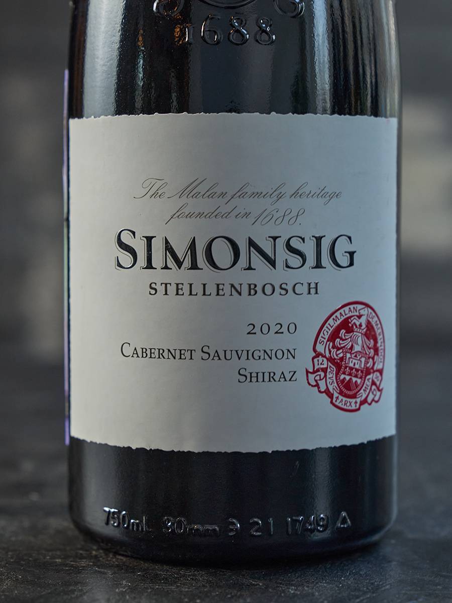 Этикетка Simonsig Cabernet Sauvignon-Shiraz