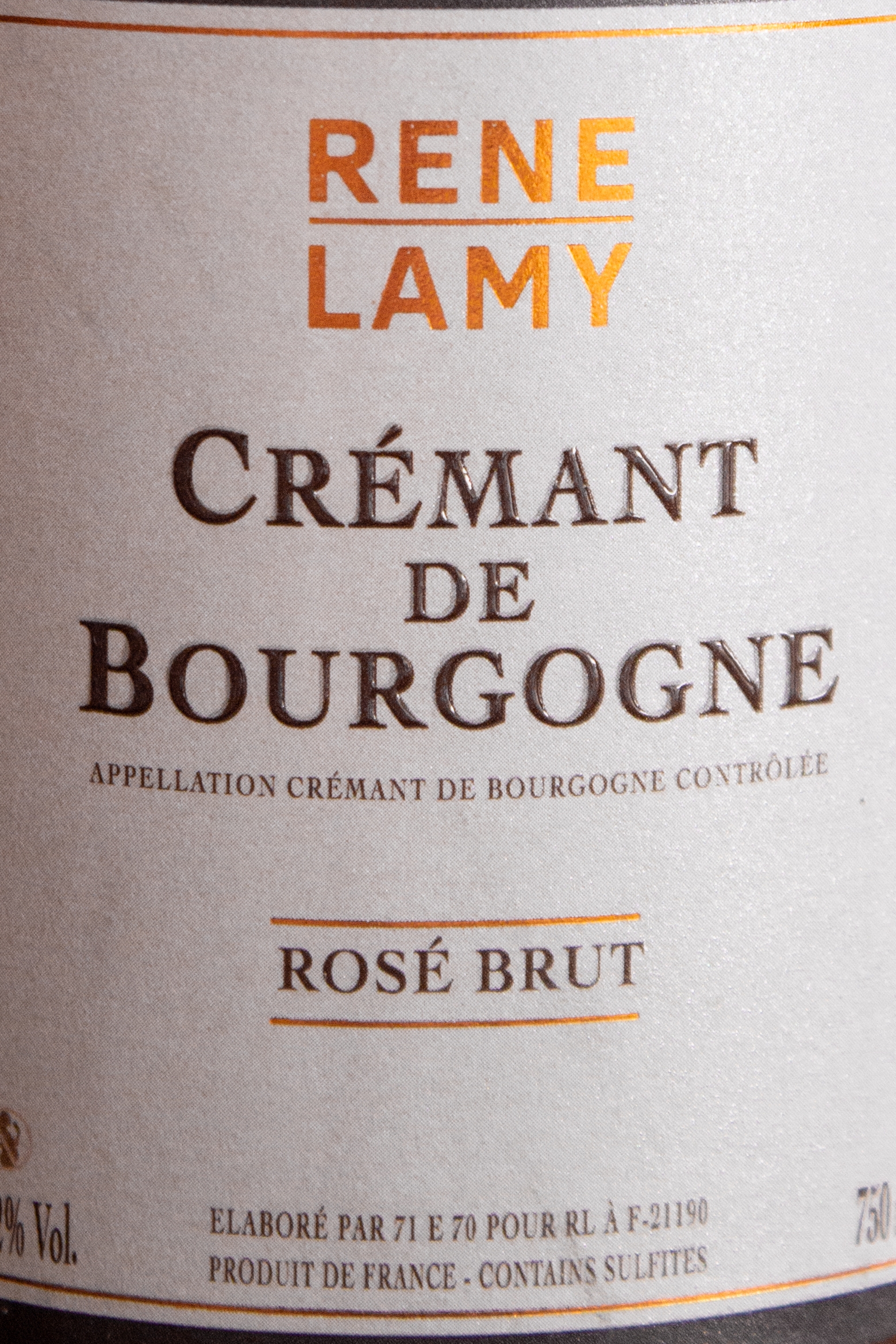 Этикетка Rene Lamy Cremant de Bourgogne Rose Brut