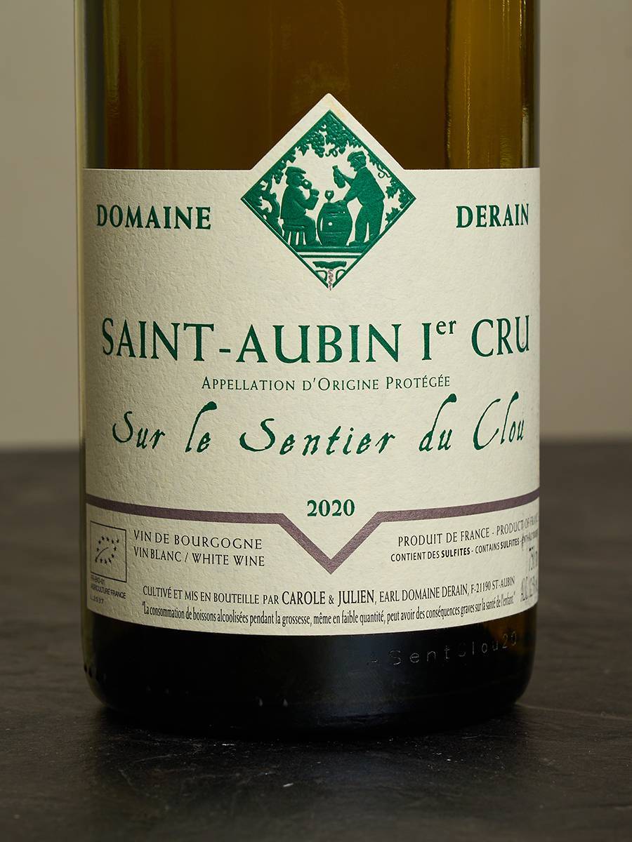 Вино Domaine Derain Saint Aubin Premier Cru Sur le Sentier du Clou 2020 / Сент-Обен Премье Крю Домэн Деран Сюр ле Сантье дю Клу