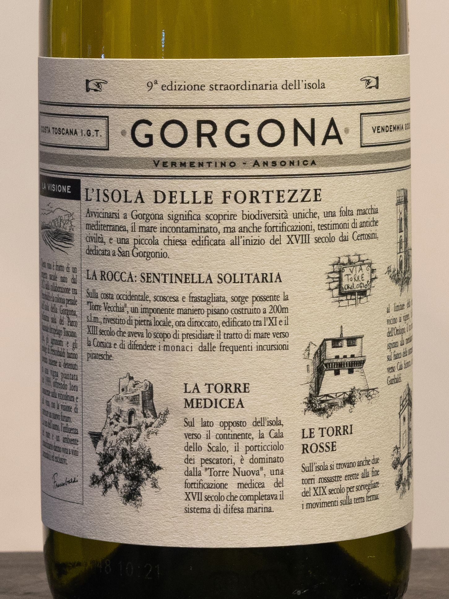 Вино Gorgona Costa Toscana 2020 купить в винном ресторане Остерия - лучшая цена Вино Gorgona Costa Toscana 2020 / Горгона Коста Тоскана 2020