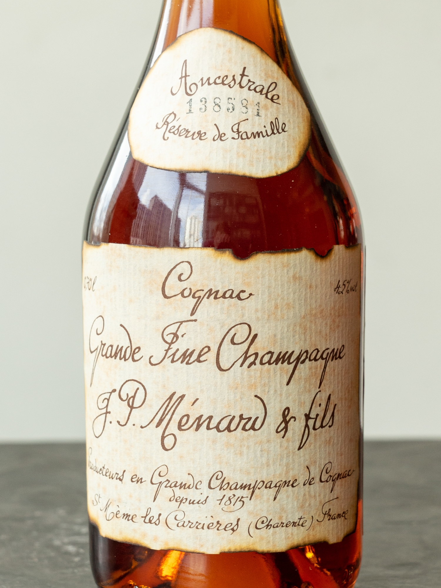 Этикетка Menard Grande Fine Champagne Ancestrale Reserve de Famille
