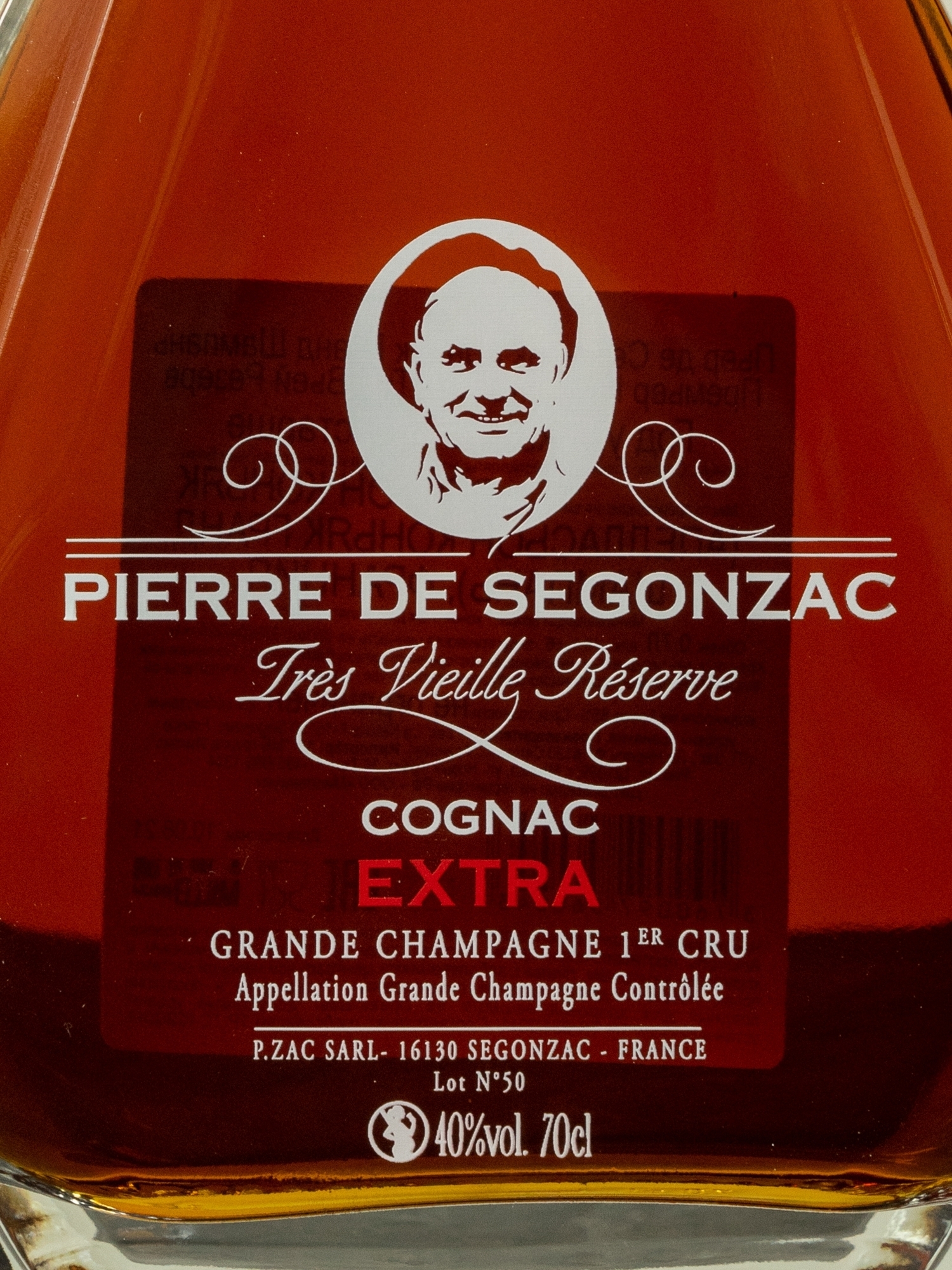 Этикетка Pierre de Segonzac Extra Tres Vieille Reserve Grande Champagne 1er Cru