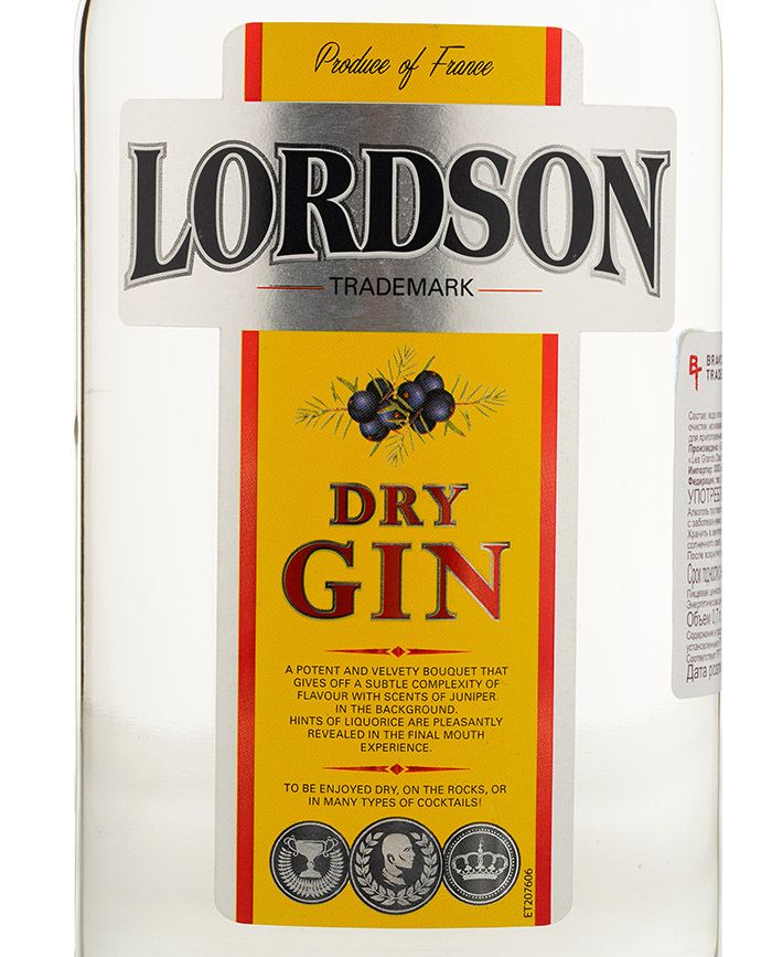 Джин Gin Lordson купить в ресторане Остерия - лучшая цена Джин Gin Lordson / Лордсон