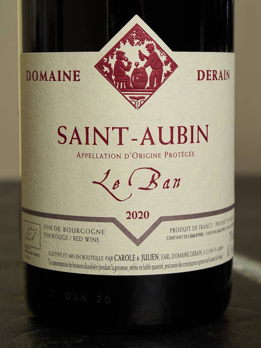 Этикетка Domaine Derain Saint-Aubin Le Ban 2020