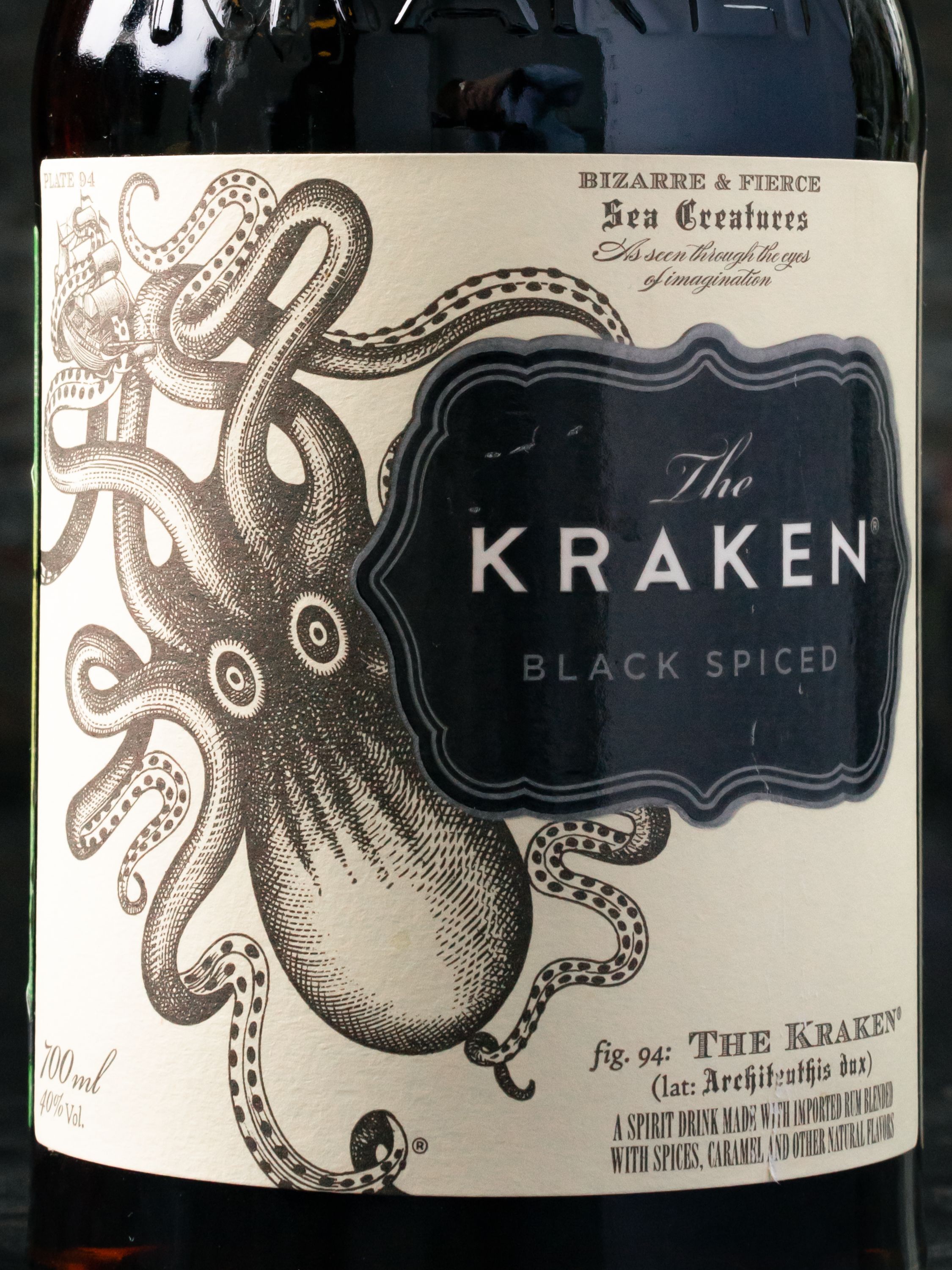 Купить ром Kraken Black Spiced Rum в ресторане Остерия Амичи- лучшая цена Ром Kraken Black Spiced Rum / Кракен Блэк Спайсд