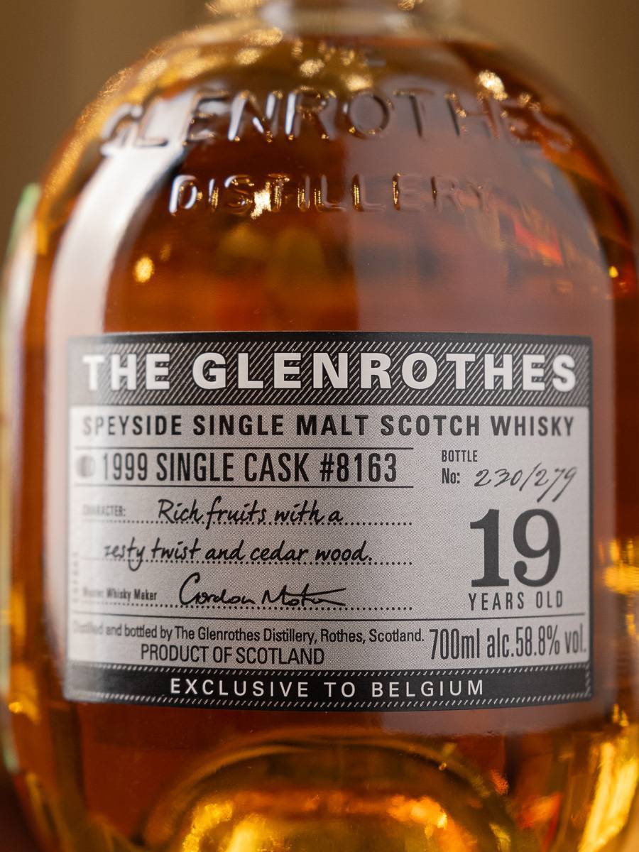 Этикетка The Glenrothes Speyside Single Malt Single Cask 19 Years Old 1999
