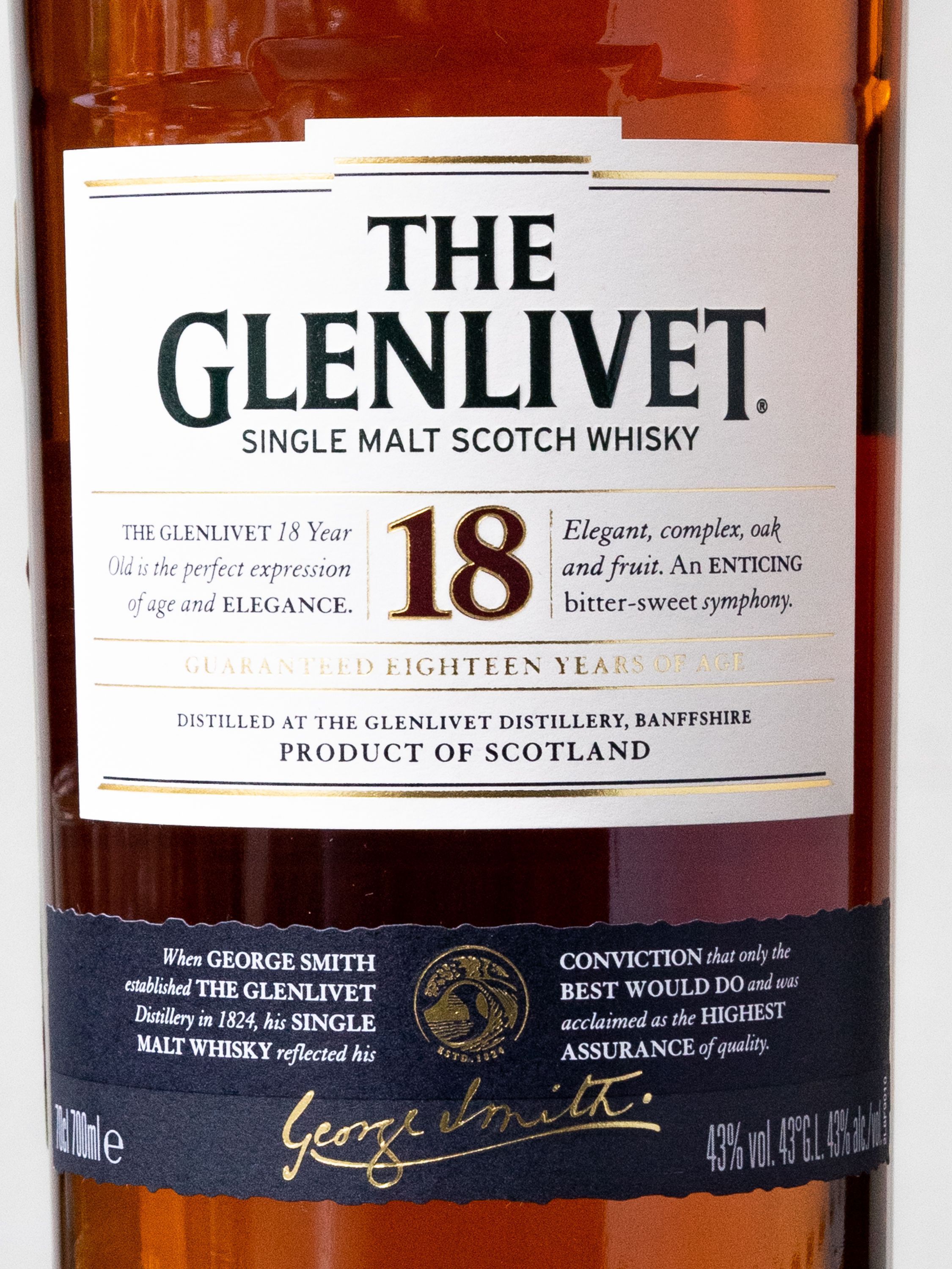 Виски Glenlivet 18 y.o. лучшая цена в ресторане Амичи Виски Glenlivet 18 y.o. / Гленливет 18 лет