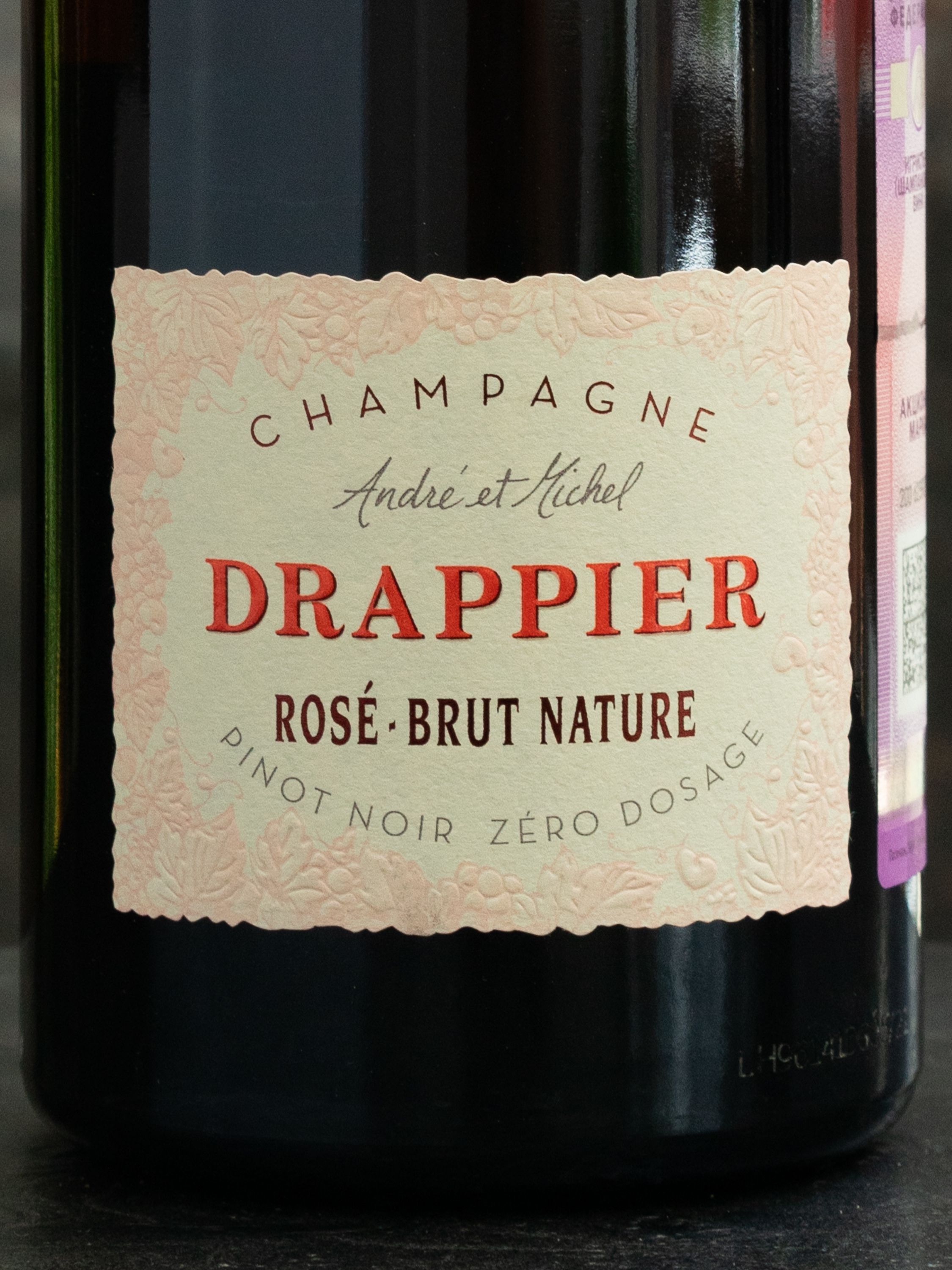 Этикетка Champagne Drappier Brut Nature Rose Zero Dosage