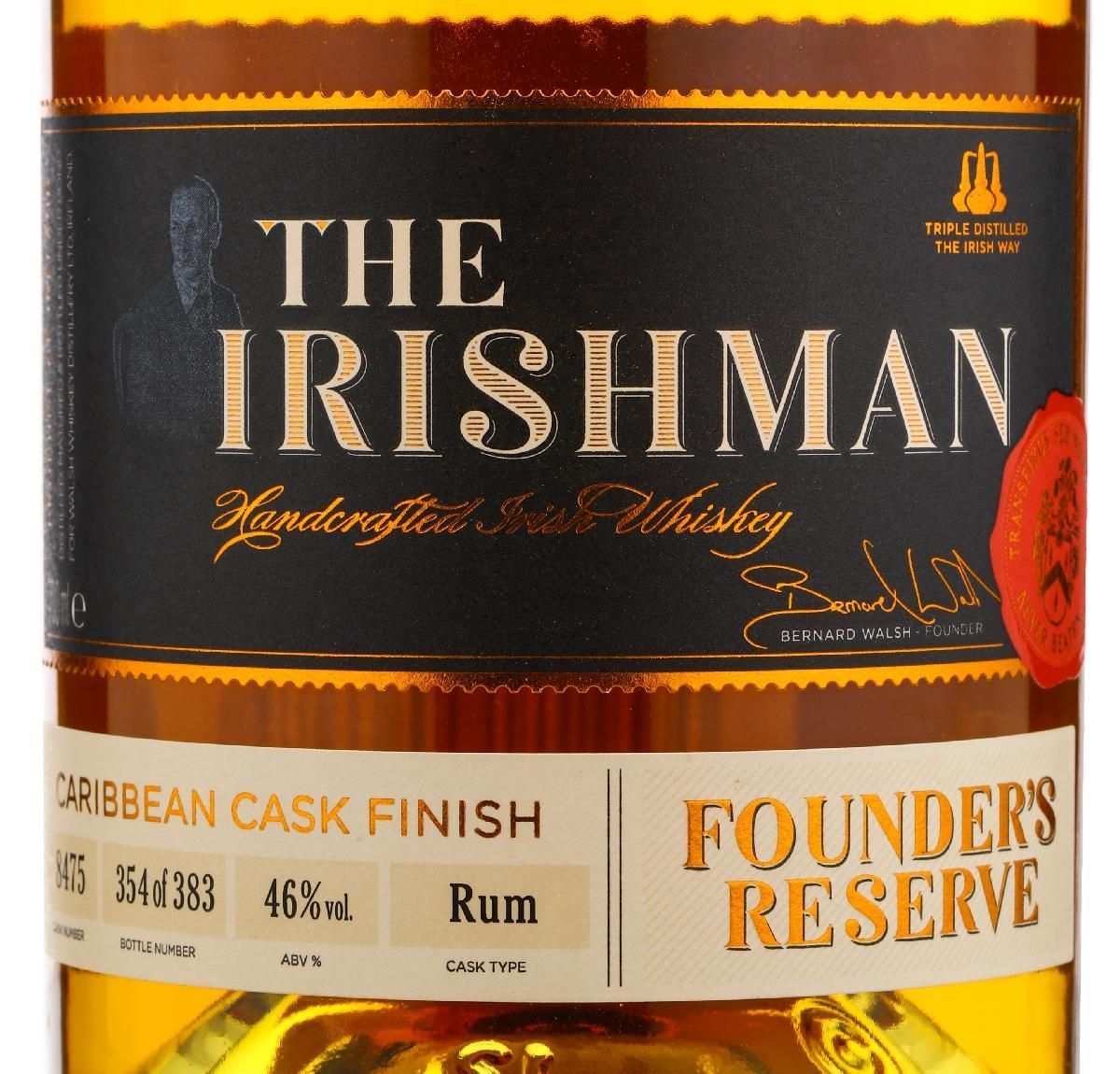 Этикетка The Irishman Caribbean Cask