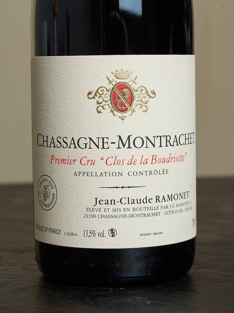 Этикетка Jean Cluade Ramonet Chassagne Montrachet Clos de la Boudriotte Premier Cru 2018