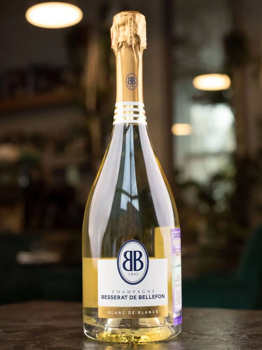 Шампанское Besserat de Bellefon Cuvee des Moines Brut Blanc de Blancs купить в винном ресторане Остерия - лучшая цена Шампанское Besserat de Bellefon Cuvee des Moines Brut Blanc de Blancs / Бессера де Бельфон Блан де Блан Гранд Крю