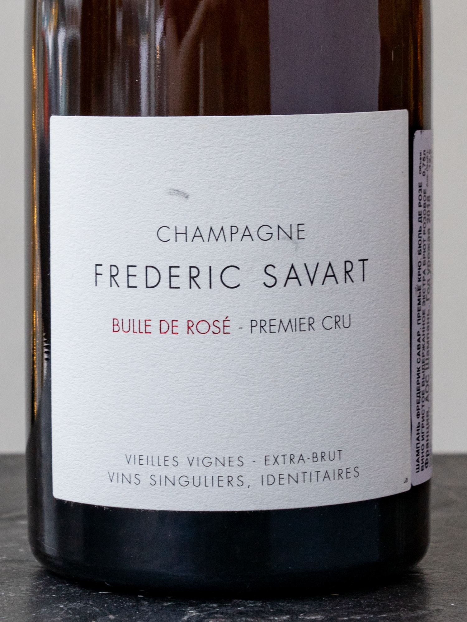 Этикетка Frederic Savart Bulle de Rose Brut Premier Cru Champagne