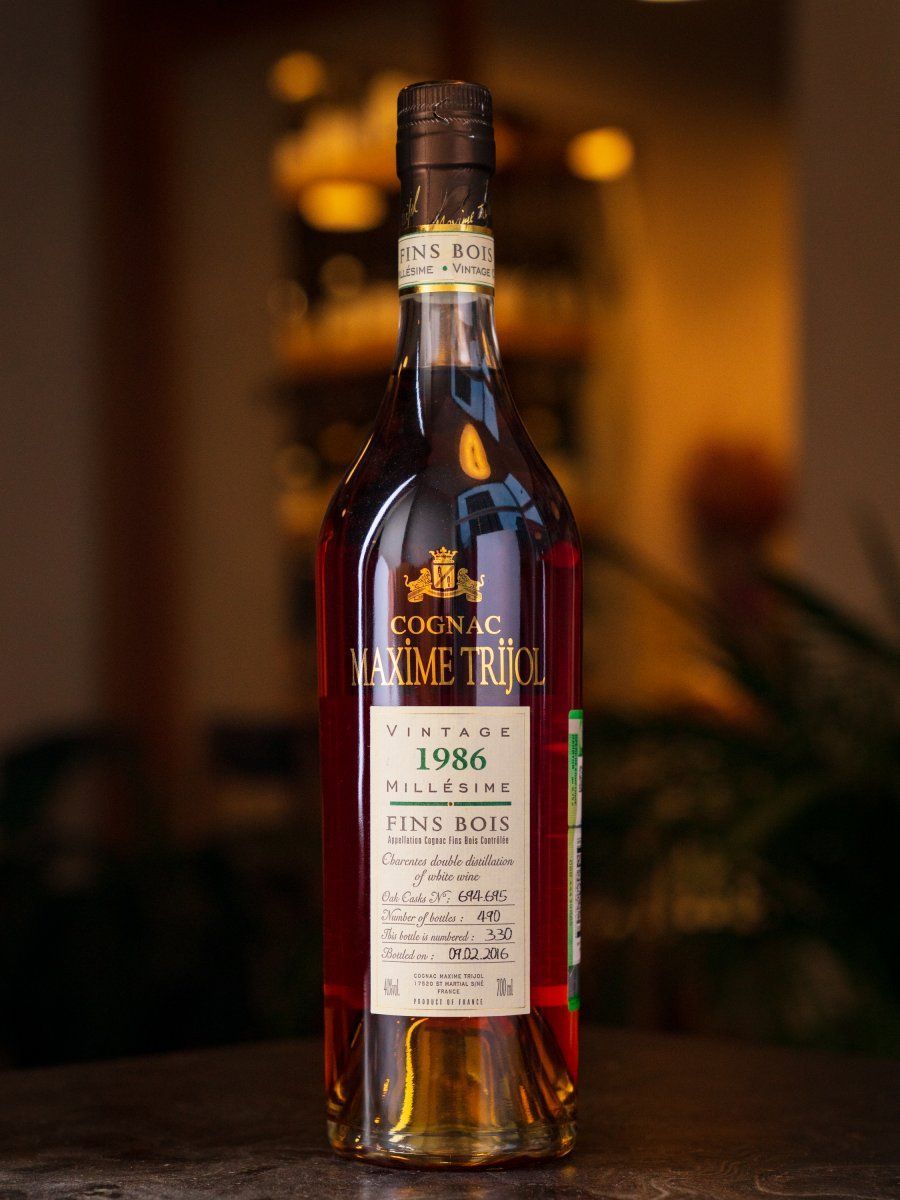 Коньяк Maxime Trijol Fins Bois 1986 - купить по лучшей цене в ресторане Osteria Amici Коньяк Maxime Trijol Fins Bois 1986 / Максим Трижоль Фин Буа 1986