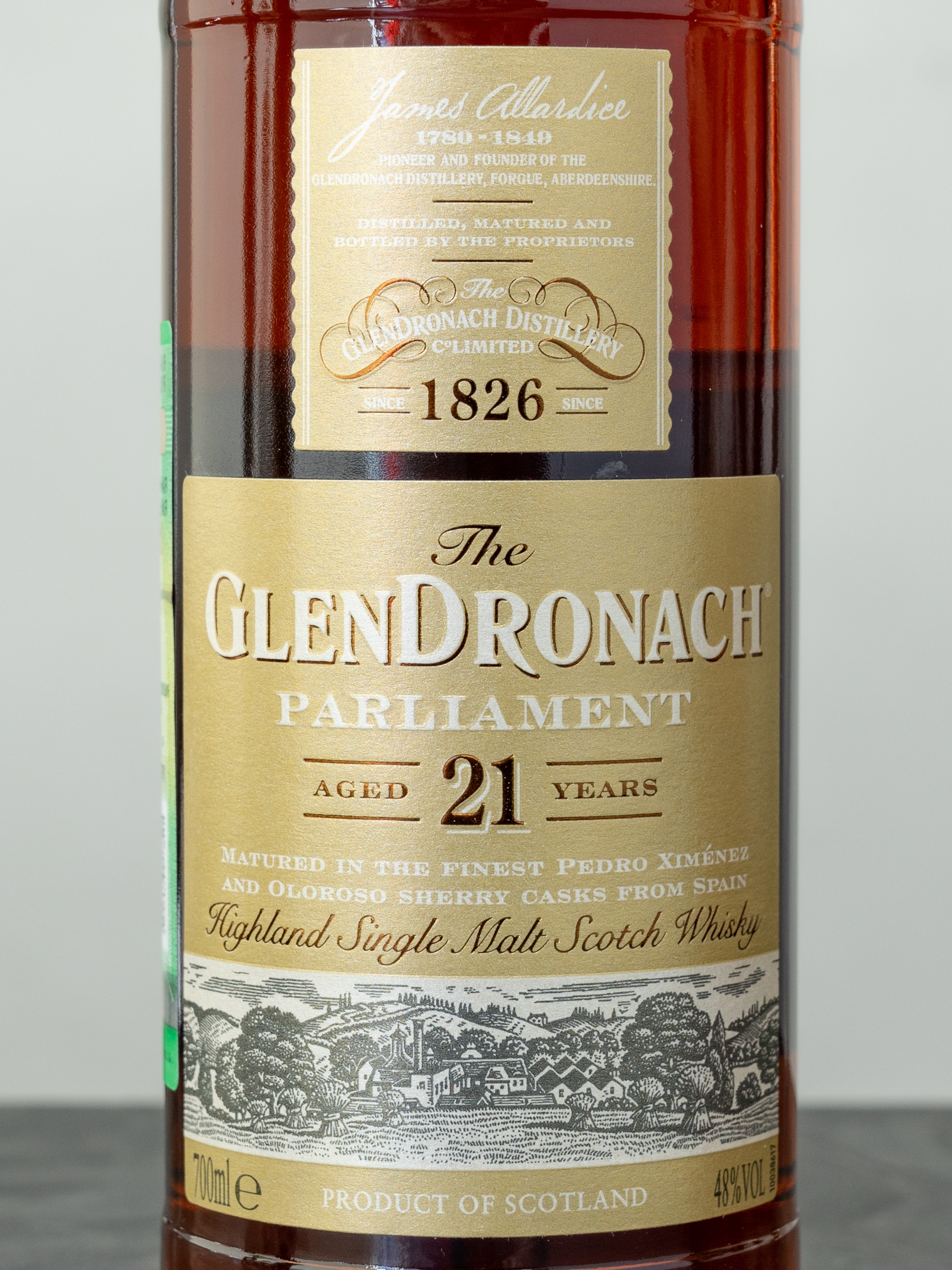 Этикетка Glendronach Parliament 21 Years Old