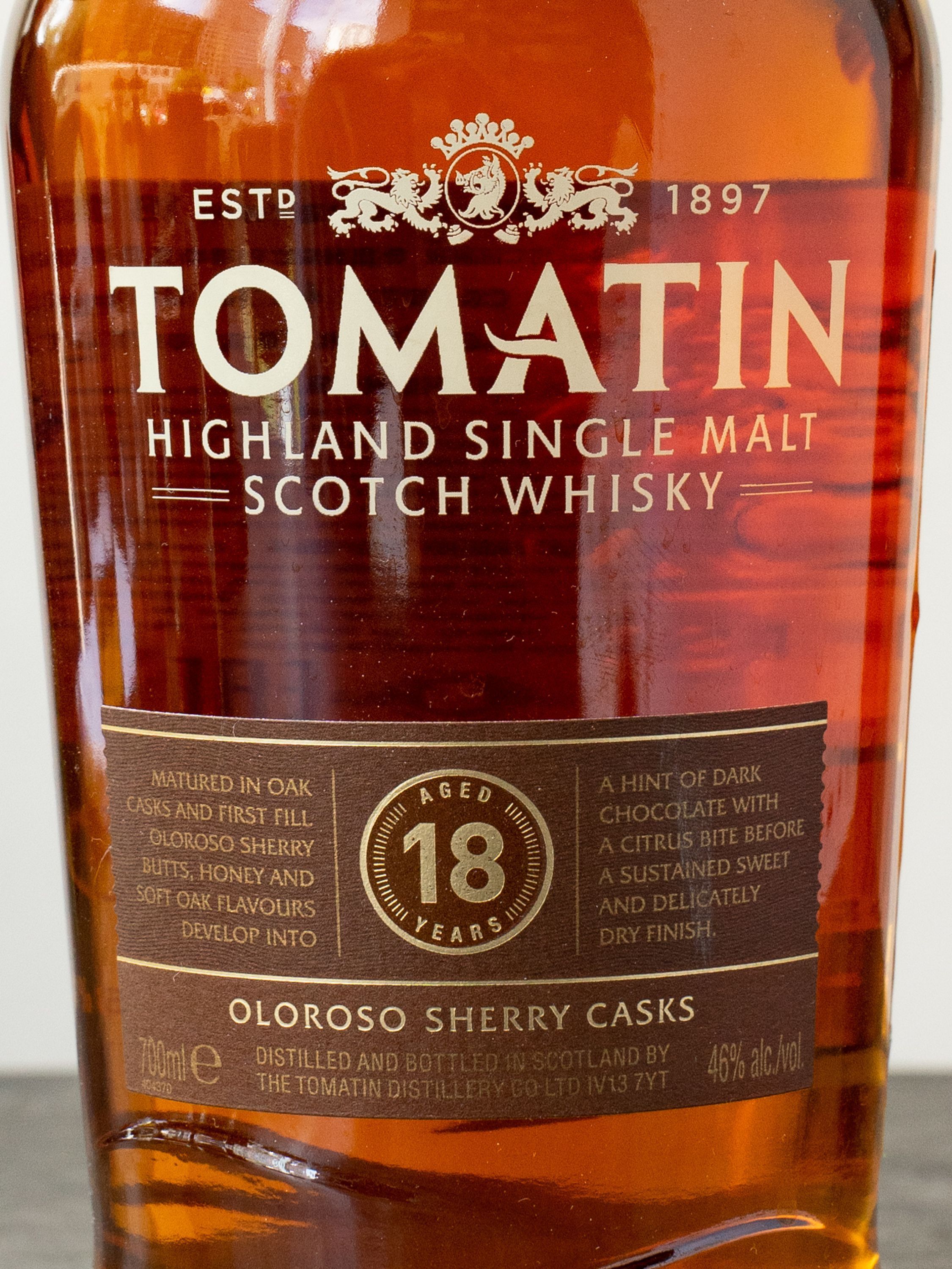 Купить виски Tomatin 18 years (Томатин 18 лет) - лучшая цена в ресторане Амичи Виски Tomatin 18 years / Томатин 18 лет