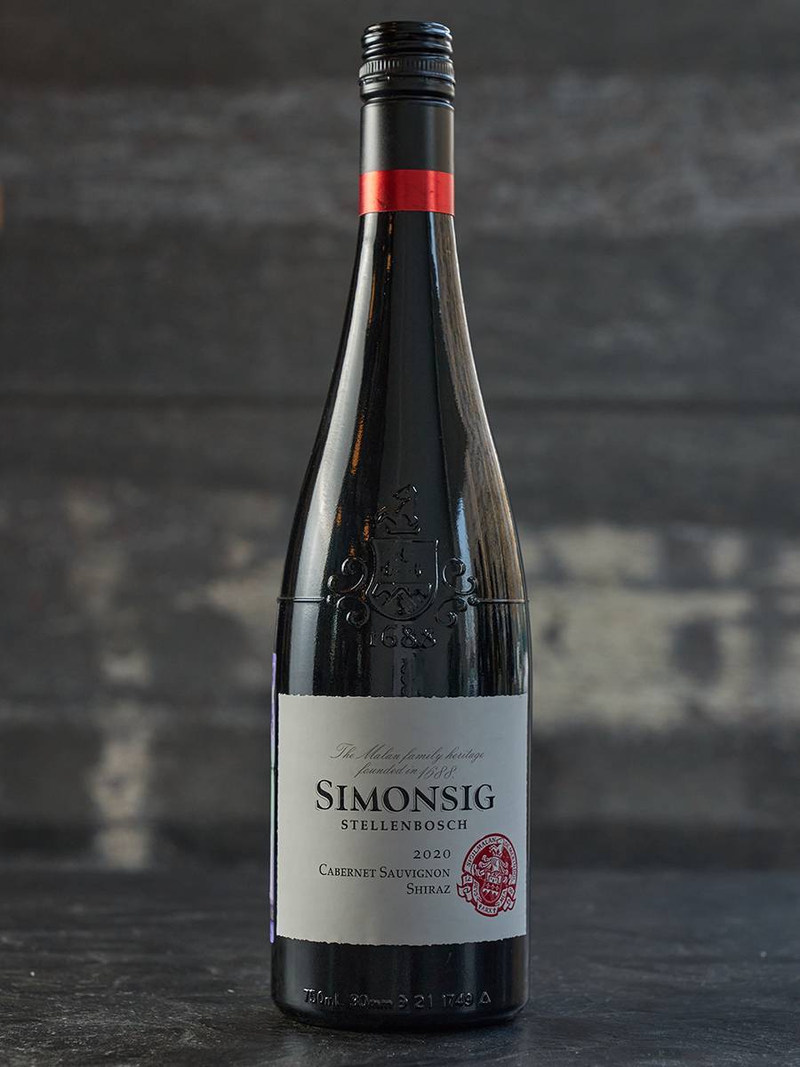 Вино Simonsig Cabernet Sauvignon-Shiraz купить в винном ресторане Остерия - лучшая цена Вино Simonsig Cabernet Sauvignon-Shiraz / Симонсиг Каберне Совиньон Шираз