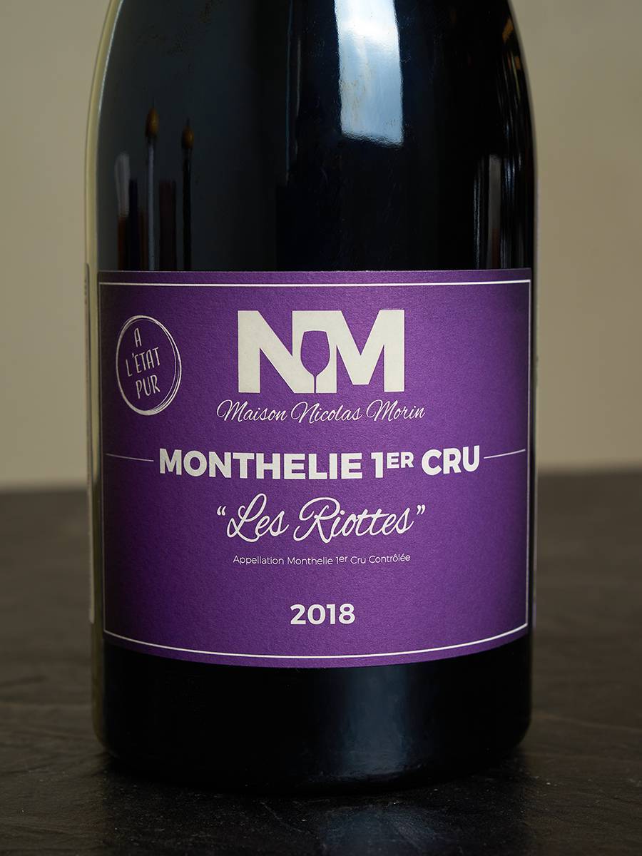 Этикетка Maison Nicolas Morin Monthelie Premier Cru Les Riottes 2018