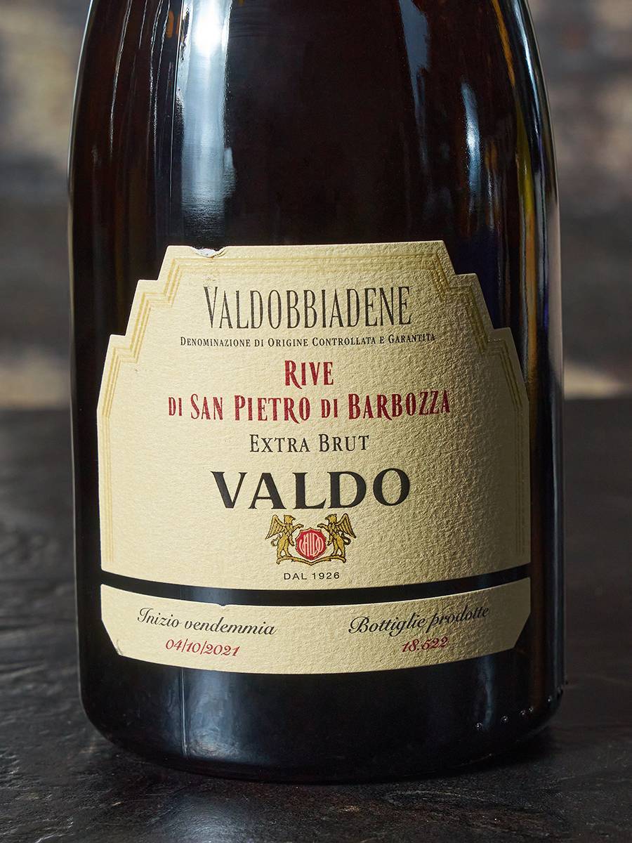 Игристое вино Prosecco Valdobbiadene Superiore Rive di San Pietro di Barbozza Brut Nature Valdo купить в винном ресторане Остерия - лучшая цена Игристое вино Prosecco Valdobbiadene Superiore Rive di San Pietro di Barbozza Brut Nature Valdo / Просекко Супериоре Вальдоббьядене Риве ди СанПьетро ди Барбоцца Вальдо
