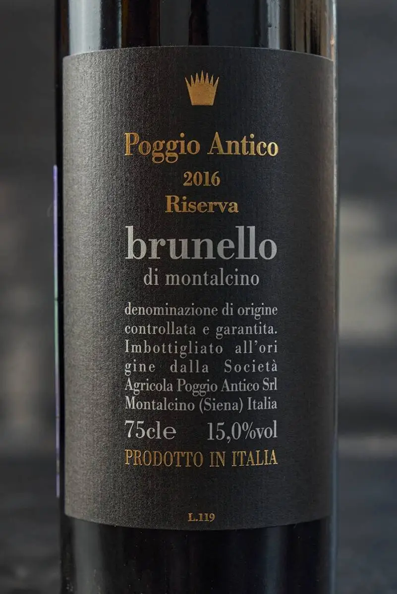 Вино Poggio Antico Brunello di Montalcino Riserva 2016 купить в винном ресторане Остерия - лучшая цена Вино Poggio Antico Brunello di Montalcino Riserva 2016 / Поджо Антико Брунелло ди Монтальчино Резерва