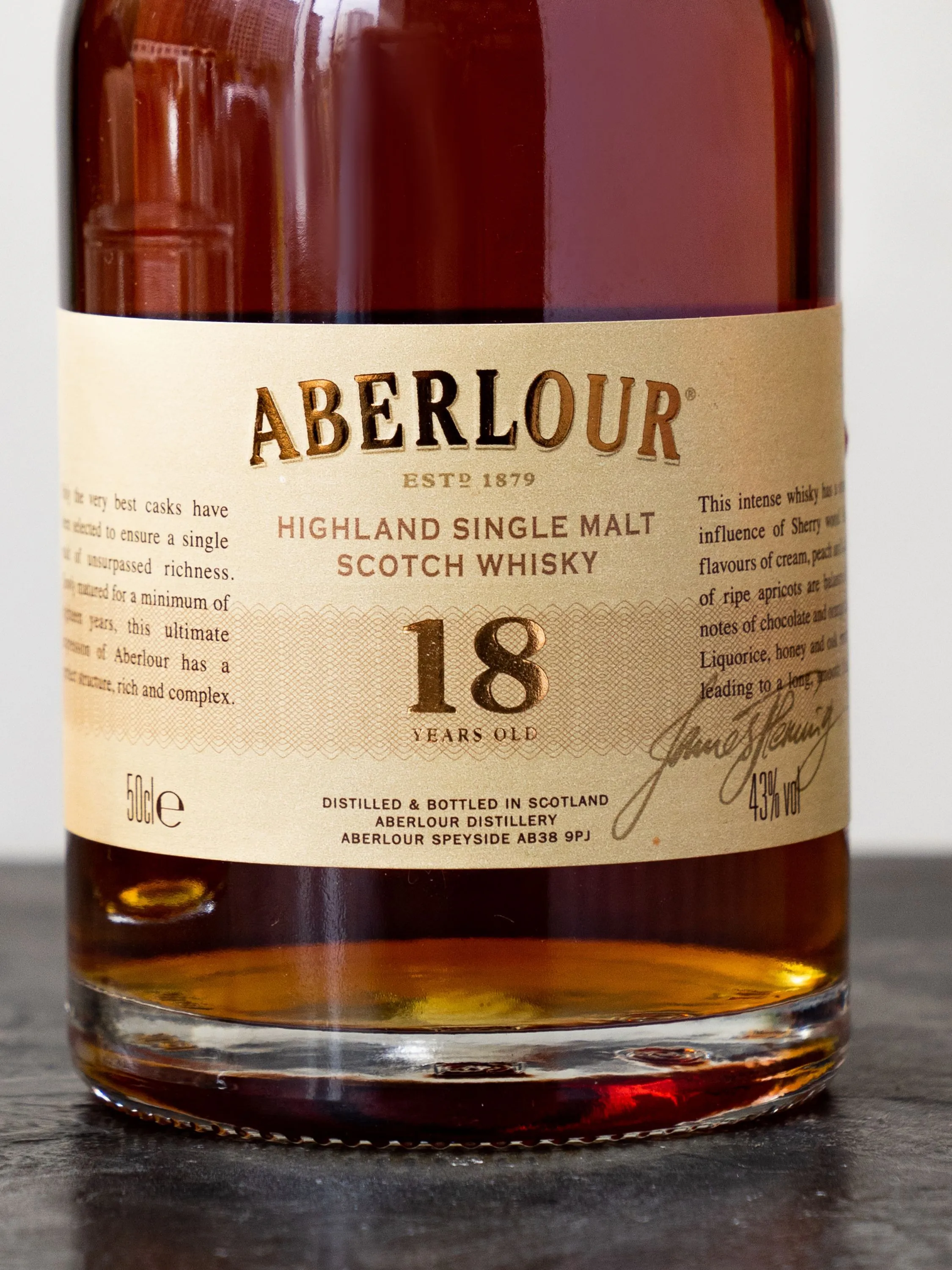 Виски Aberlour 18 Years Old купить в ресторане Остерия - лучшая цена Виски Aberlour 18 Years Old / Аберлауэр 18 лет