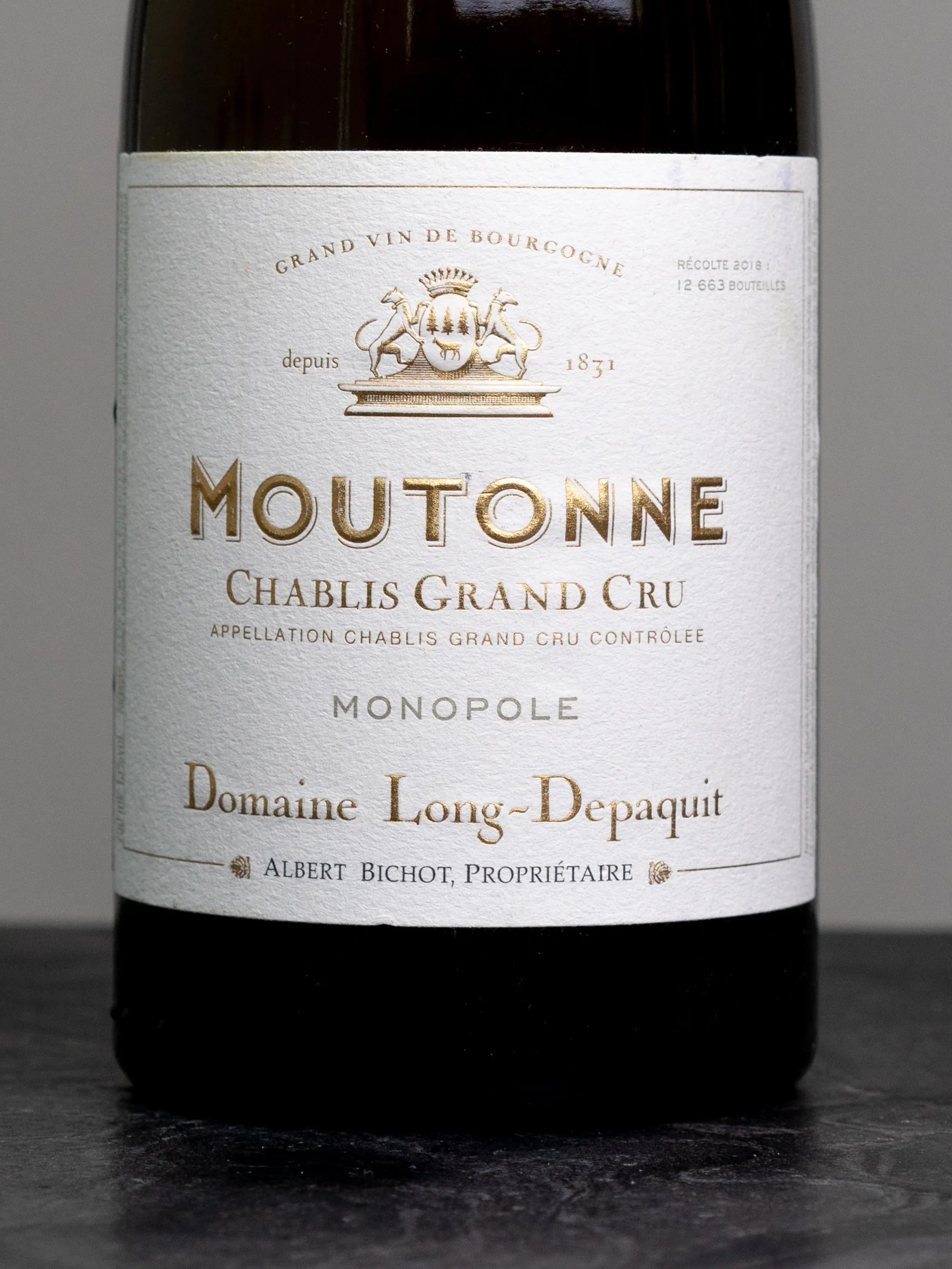 Этикетка Domaine Long-Depaquit Chablis Grand Cru Moutonne