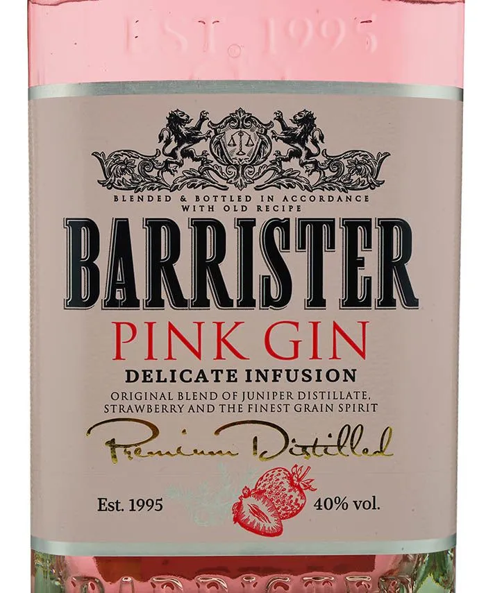 Джин Barrister Pink Gin 500 ml / Барристер Пинк 0.5 л