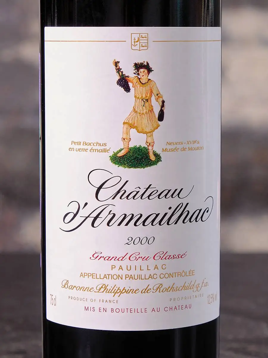 Вино Chateau d`Armailhac Grand Cru Classe Pauillac 2000 / Шато д' Армайяк Гран Крю Классе Пойяк 