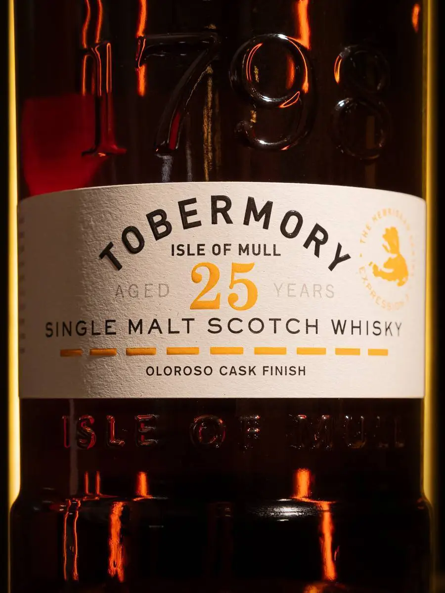 Этикетка Tobermory 25 years Single Malt Oloroso Cask Finish