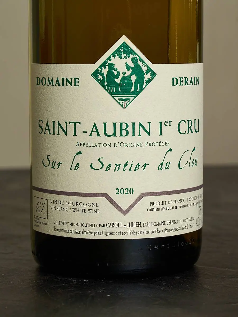 Вино Domaine Derain Saint Aubin Premier Cru Sur le Sentier du Clou 2020 купить в винном ресторане Остерия - лучшая цена Вино Domaine Derain Saint Aubin Premier Cru Sur le Sentier du Clou 2020 / Сент-Обен Премье Крю Домэн Деран Сюр ле Сантье дю Клу