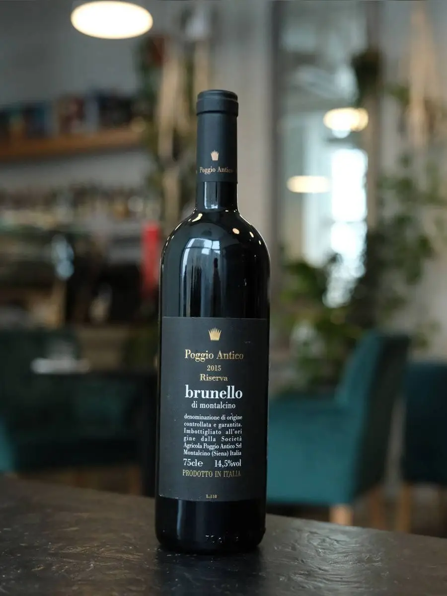 Вино Brunello di Montalcino Riserva Poggio Antico 2015 купить в винном ресторане Остерия - лучшая цена Вино Brunello di Montalcino Riserva Poggio Antico 2015 / Брунелло ди Монтальчино Резерва Подджо Антико