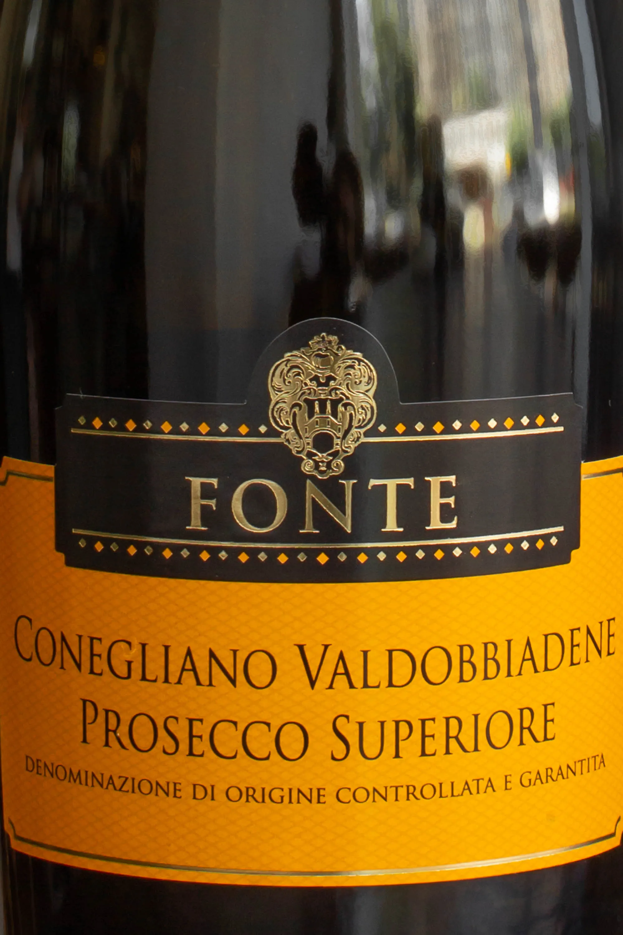 Этикетка Prosecco Fonte Conegliano Valdobbiadene Superiore