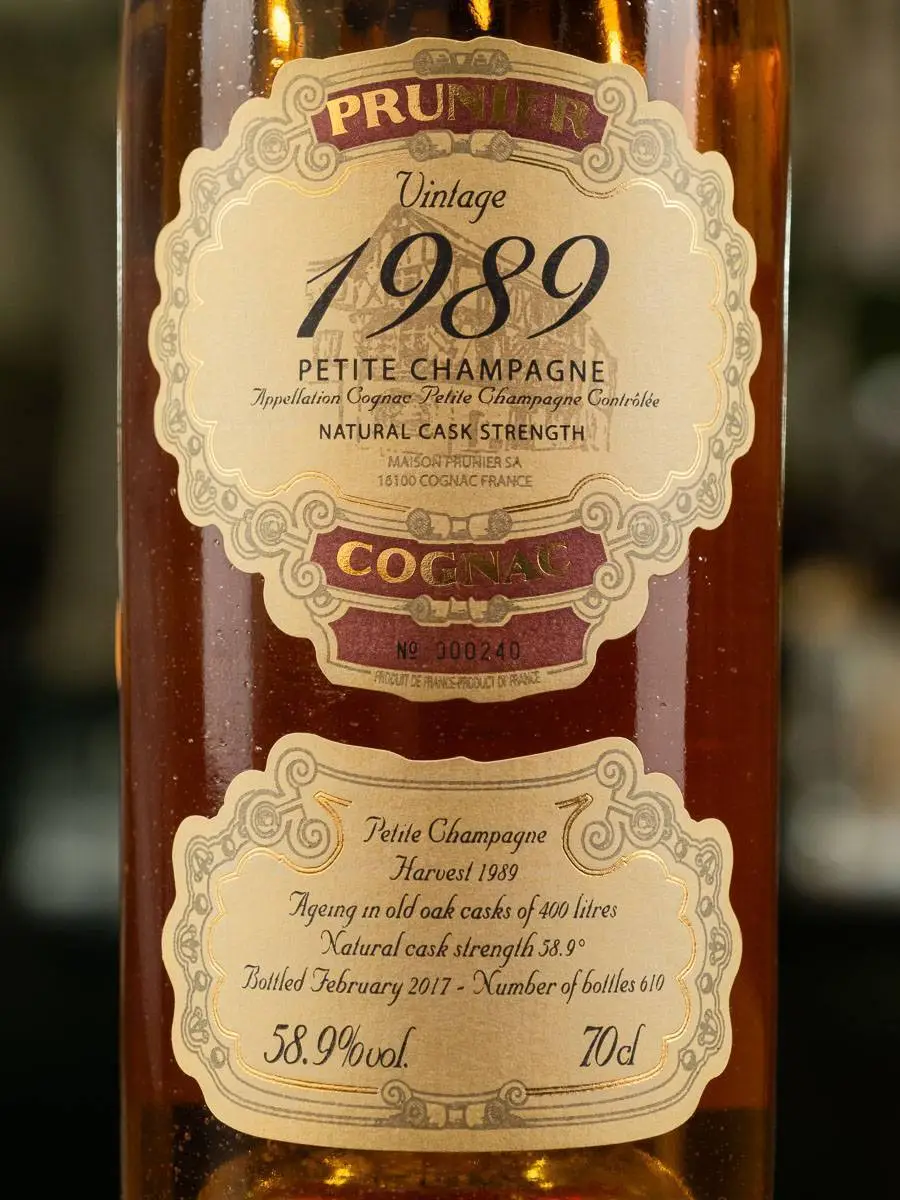 Коньяк Prunier Petite Champagne 1989 / Прунье 1989 Птит Шампань
