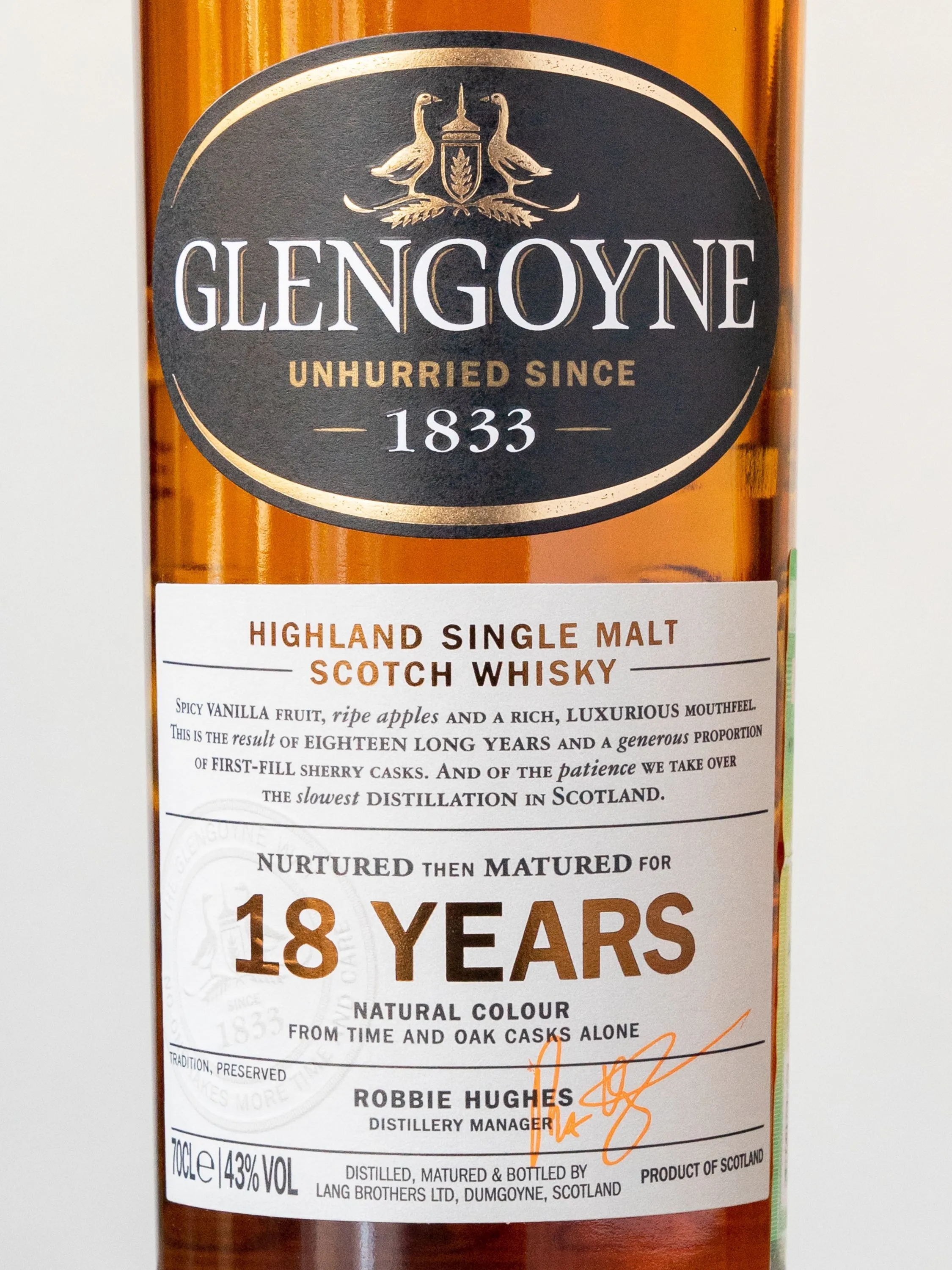 Купить виски Glengoyne 18 years (Гленгойн 18 лет) - лучшая цена в ресторане Amici Виски Glengoyne 18 years / Гленгойн 18 лет