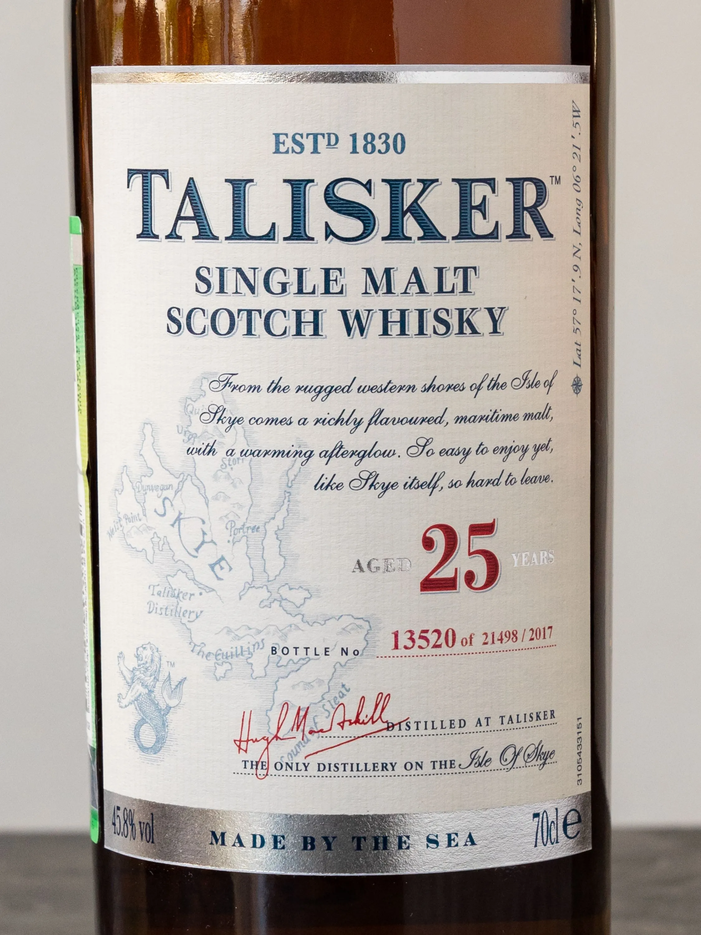 Купить Шотландский виски Talisker 25 years old лучшая цена в ресторане Амичи Виски Talisker 25 years old / Талискер 25 лет