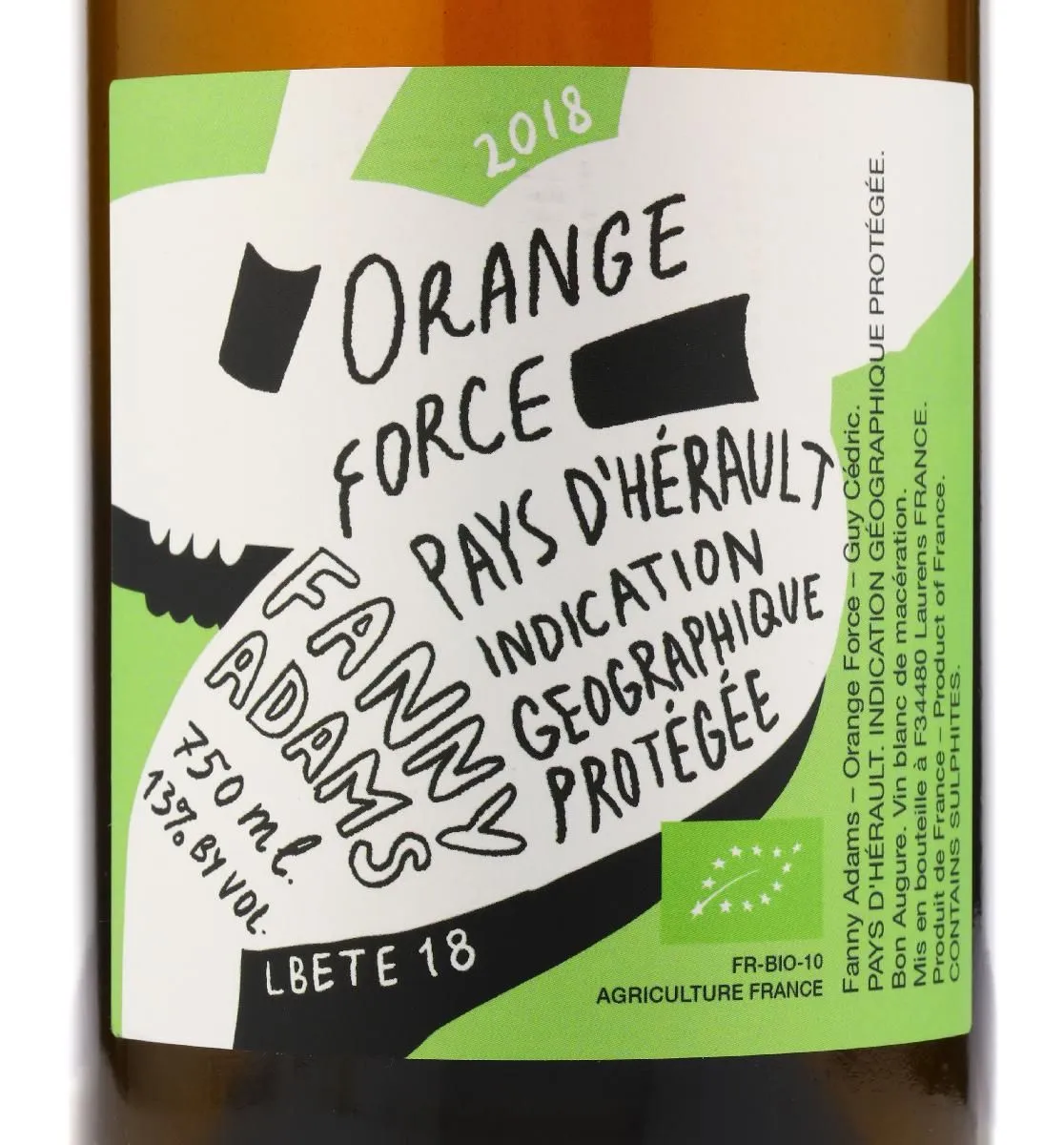Вино Fanny Adams Orange Force Pays d'Herault купить в винном ресторане Остерия Амичи - лучшая цена Вино Fanny Adams Orange Force Pays d'Herault / Фанни Адамс Оранж Форс Пэи д'Эро