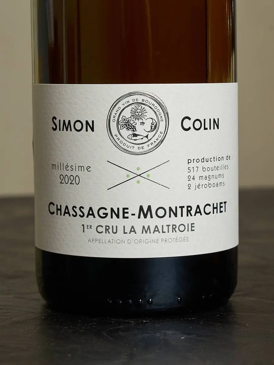 Этикетка Simon Colin Chassagne-Montrachet 1-er Cru La Maltroie