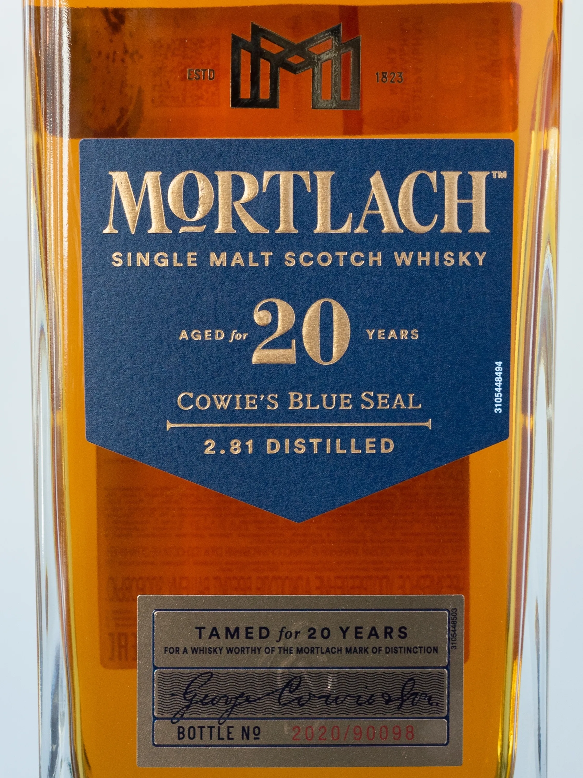 Этикетка Mortlach 20 Years Old