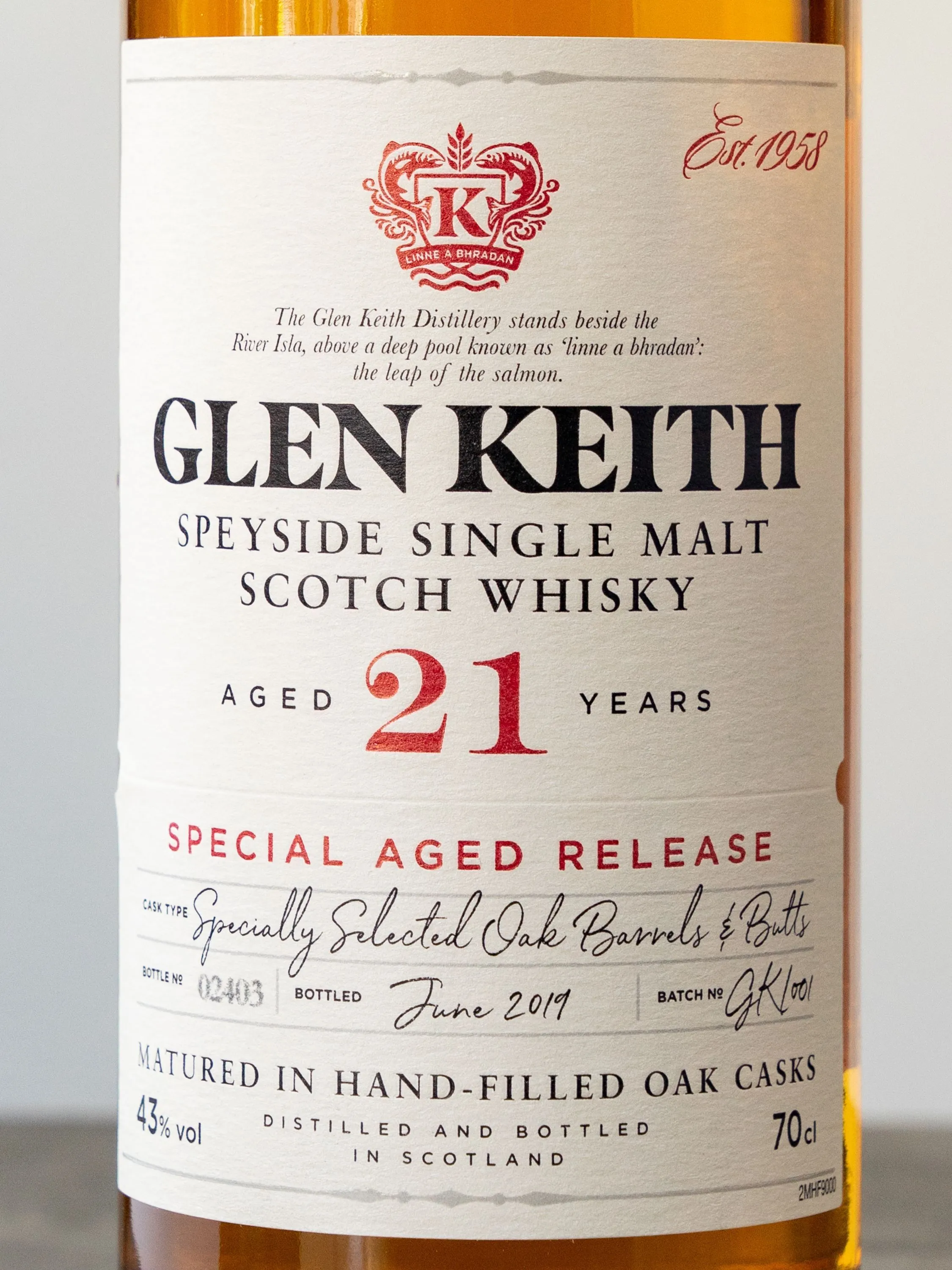 Виски Glen Keith 21 years old купить в ресторане Остерия - лучшая цена Виски Glen Keith 21 years old / Глен Кит 21 год
