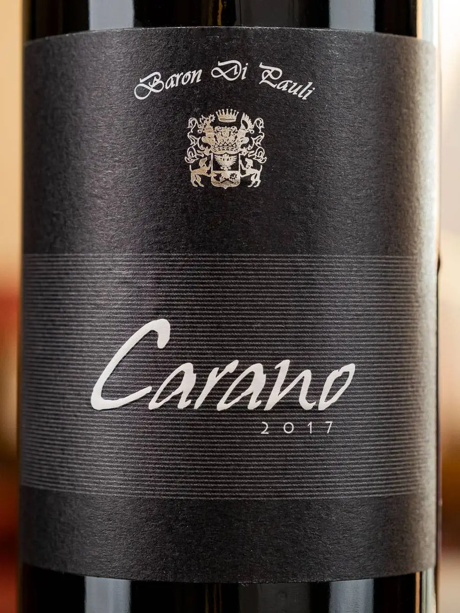 Этикетка Baron di Pauli Carano Riserva 2017