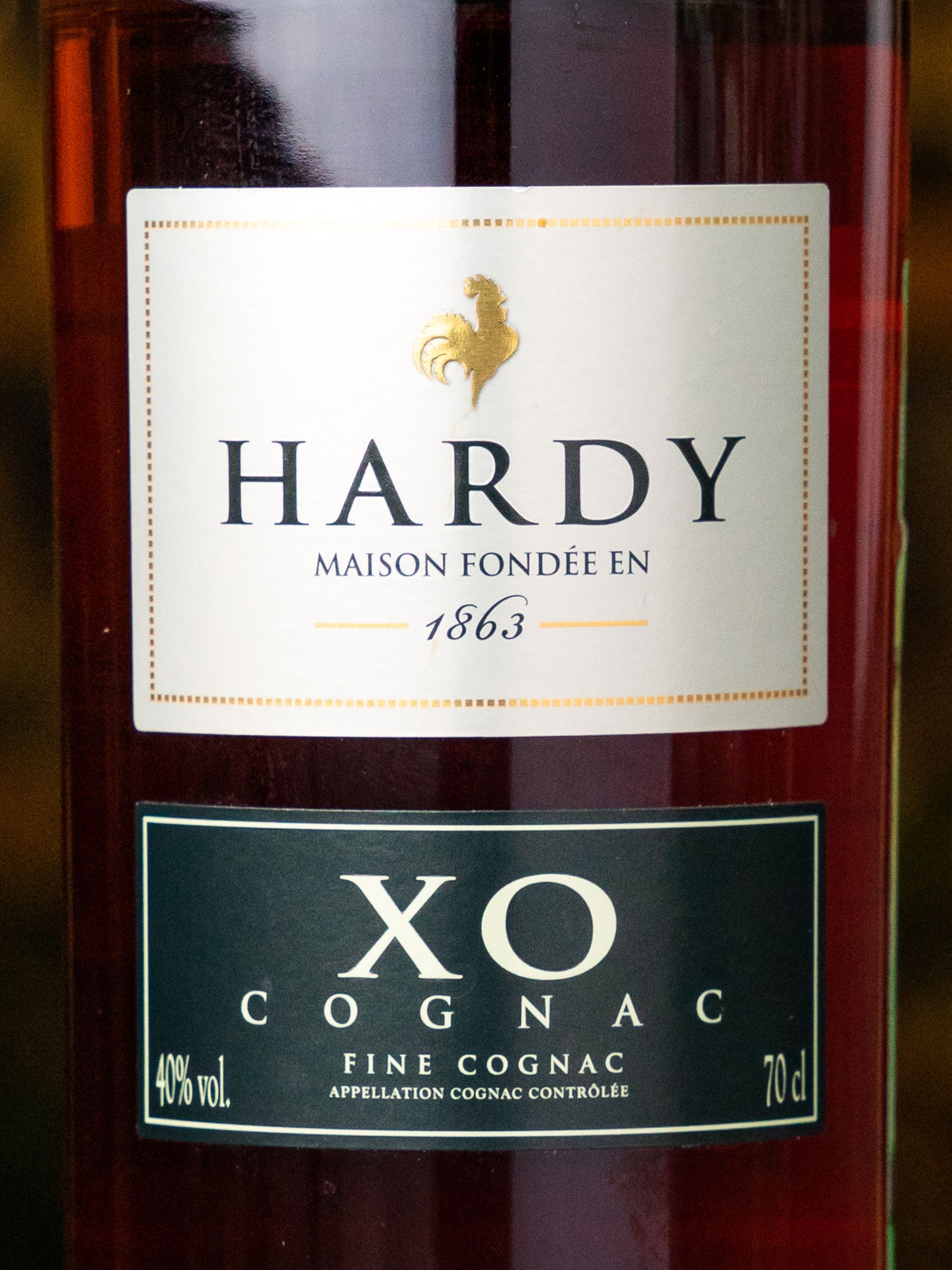Этикетка Hardy XO Fine Champagne